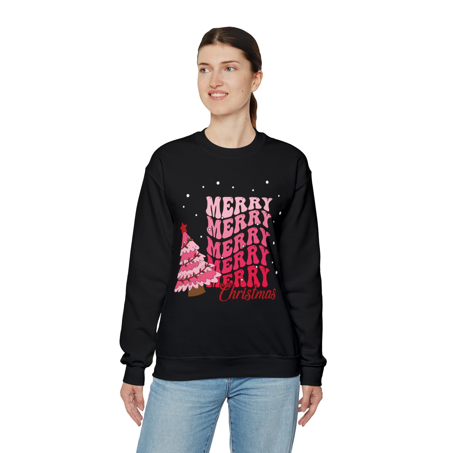 Festive AF sweater Pink Merry Bright Christmas Sweatshirt for Women Christmas Shirt Sweater Holiday Christmas gift for her gift for him