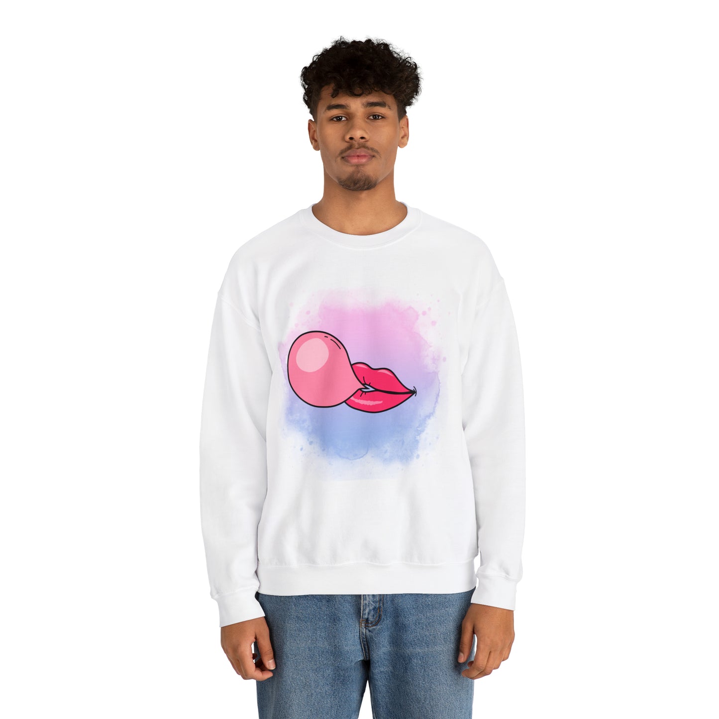 Bubble Gum kiss sweatshirt, Summer Bubblegum shirt, Birthday gift for her,Galantine travel sweatshirt,Unisex Heavy Blend Crewneck Sweatshirt