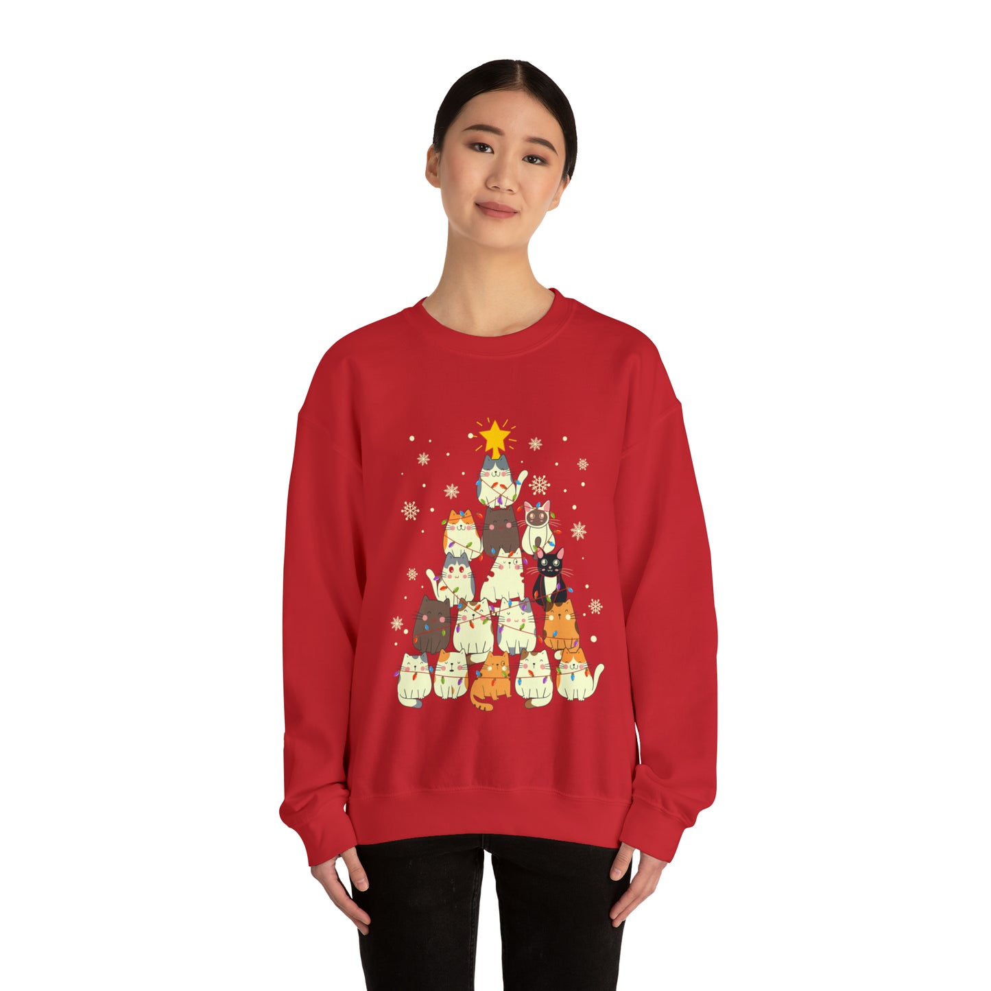 Cat Christmas sweater Kitty Christmas tree sweatshirt Family Cat lover gift for gift for him Merry Bright Christmas sweatshirt Christmas