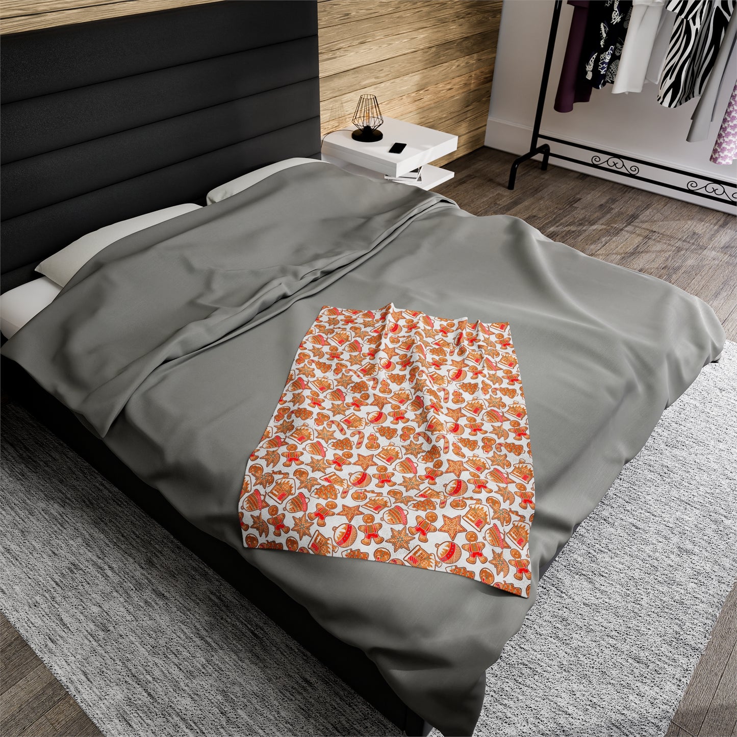 Gingerbread Christmas Blanket holiday blanket christmas movie watching blanket Merry christmas  blanket Velveteen Plush Blanket