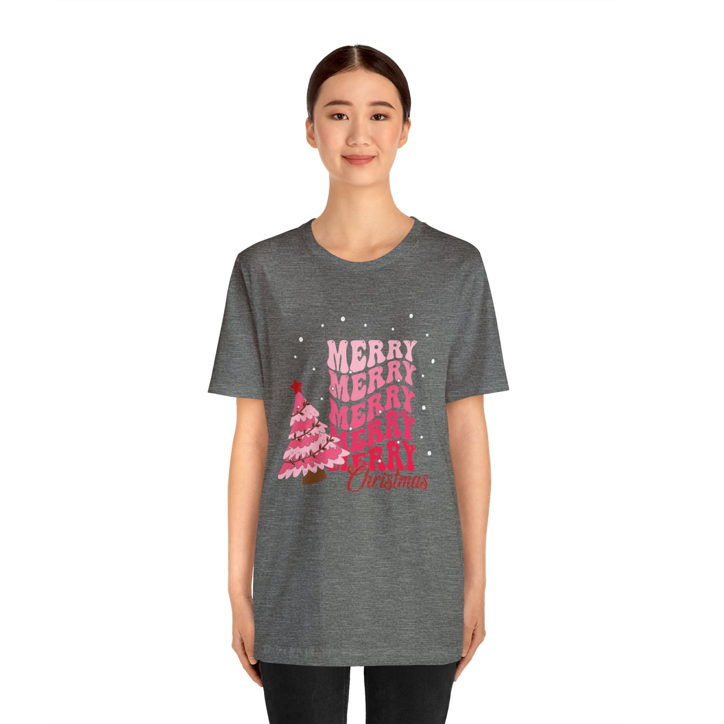 Festive AF shirt Pink Merry Bright Christmas Tshirt for Women Christmas Shirt Sweater Holiday Christmas gift for her gift for him unisex