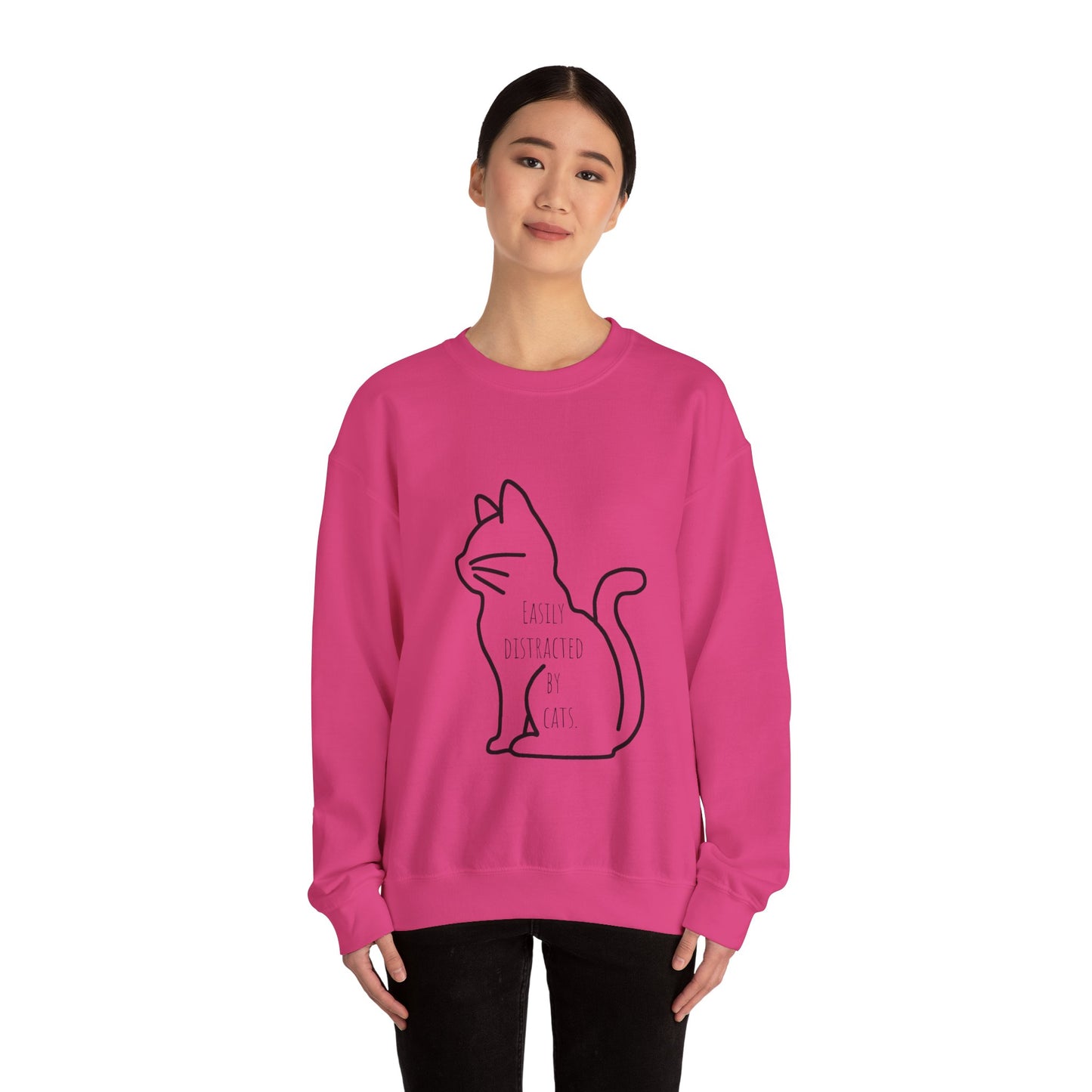 Easily distracted by cats Sweatshirt Christmas gift for cat lover funny cat sweater gift knitting gift for him gift for her best friend gift