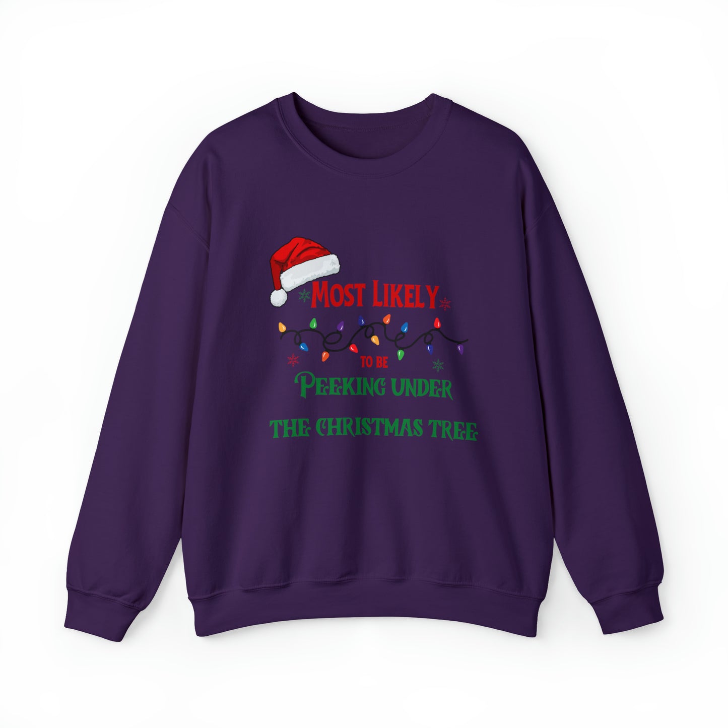 Matching Family Christmas Shirts Most likely to peek under the Christmas tree Santa claus Hat family tshirts Family Christmas Shirt, Matching Xmas Tees Custom Christmas T shirt photos