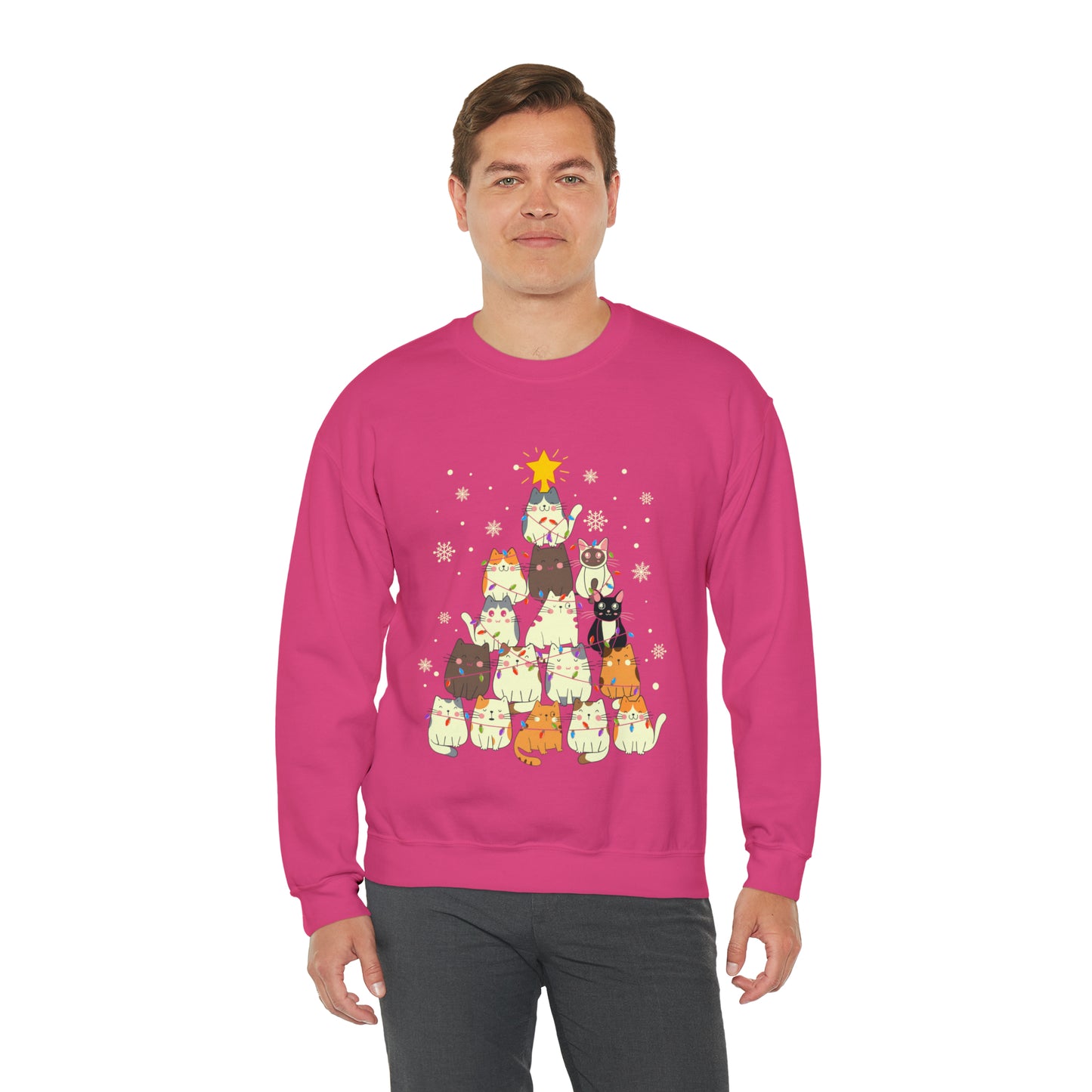 Cat Christmas sweater Kitty Christmas tree sweatshirt Family matching Merry Bright Christmas sweatshirt Christmas Sweater Holiday Christmas