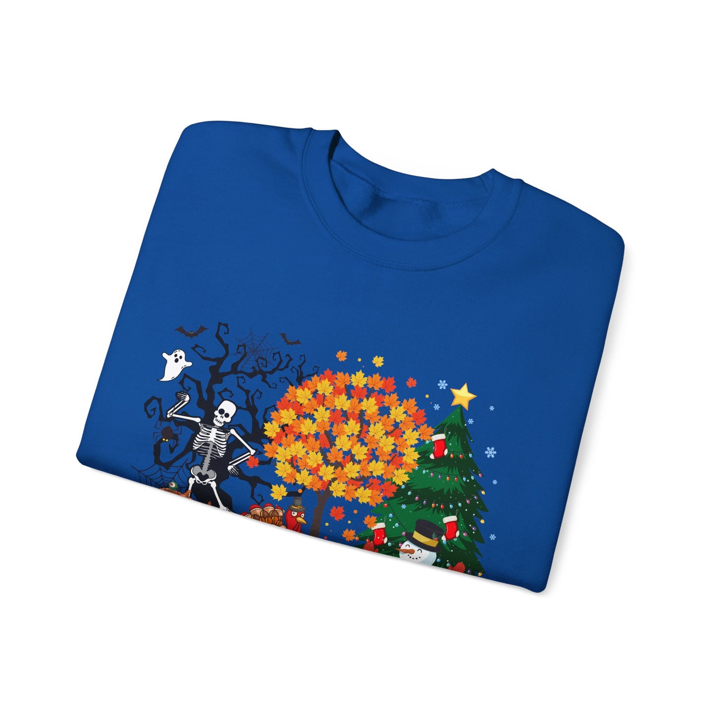 Happy Hallothanksmas Sweatshirt Halloween Gift For Women Christmas Sweatshirt Cute Halloween Sweater Colorful Halloween Sweatshirt christmas