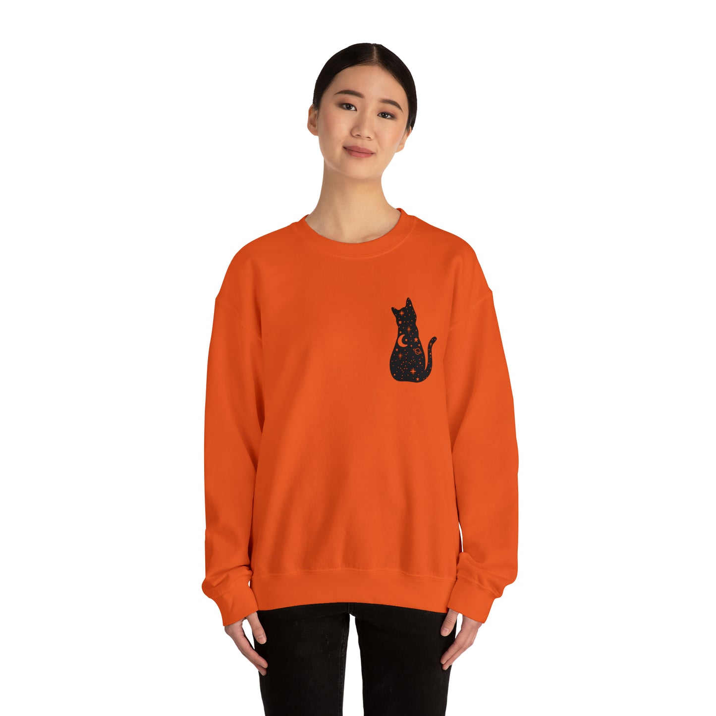 Halloween Sweatshirt Black Cat Shirt Halloween Sweater Halloween Cat Sweatshirt Gift for Cat Lover Gift Black Cat Gift for Cat Mom Gift Moon