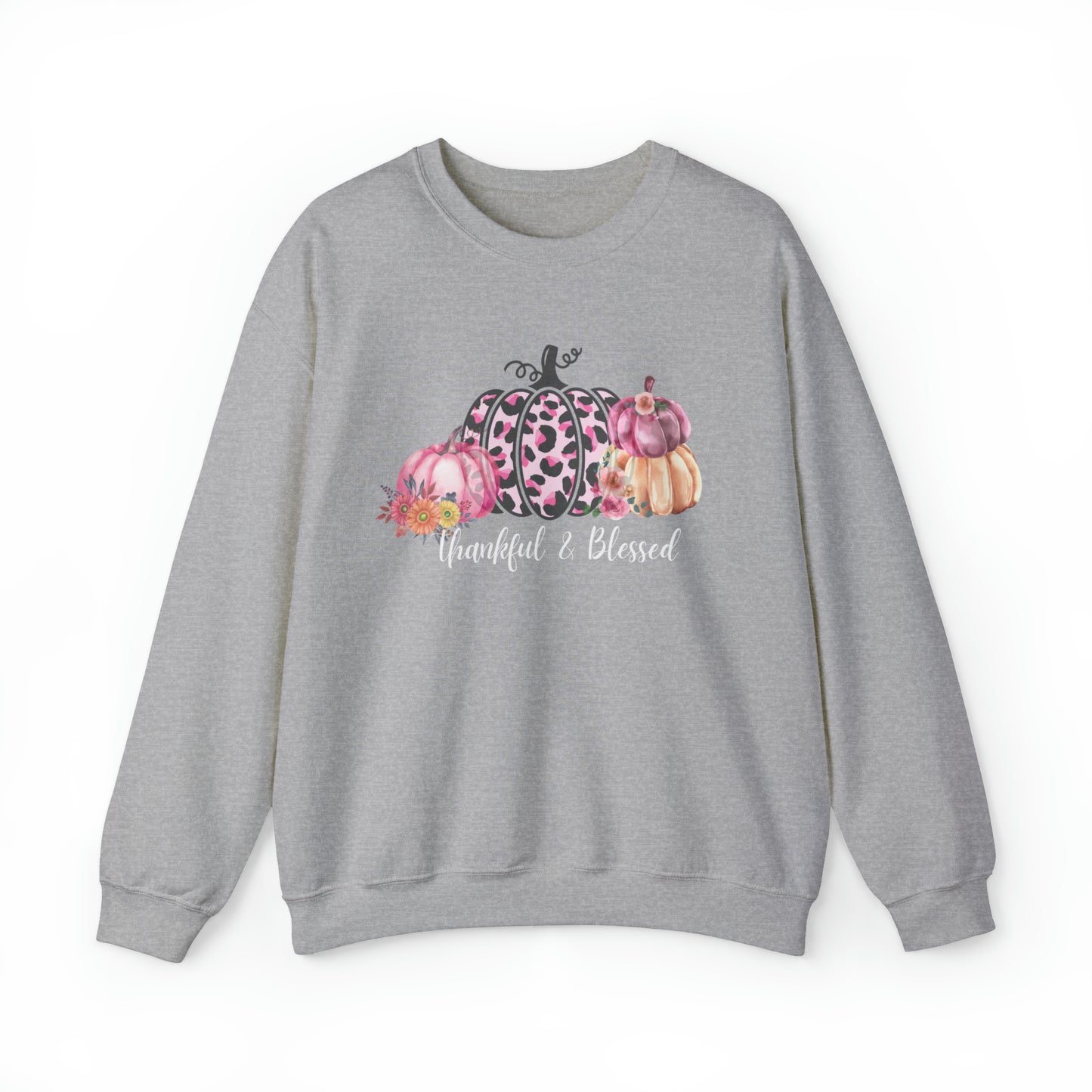 Thankful and blessed Sweatshirt thanksgiving sweater gift for her women's sweater best friend gift Christmas gift pink pumpkin