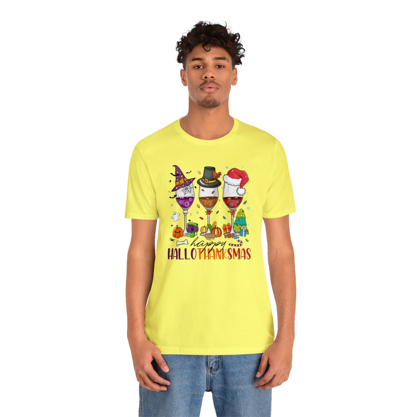 Wine lover shirt Happy holidays shirt Hallothanksmas gift for her gift for him happy Hallothanksmas Shirt Christmas gift Thanksgiving shirt