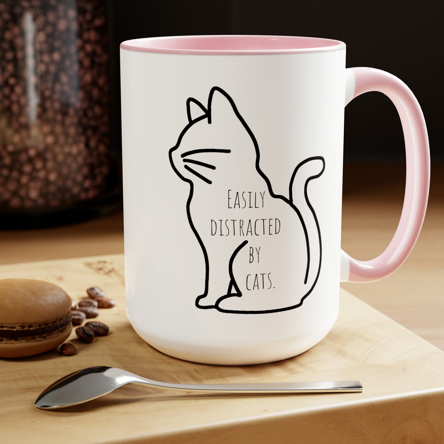 Easily distracted by cats mug Boss lady mug Entrepreneur woman Christmas gift for her gift for wife coworker gift Floral mug gift for her