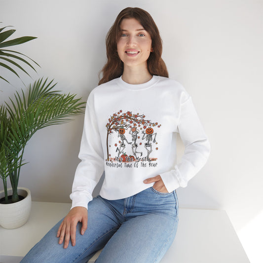 Halloween sweatshirt skeleton fall vibes Its the most wonderful time of the year sweater funny Halloween sweater fall Shirt best friend gift