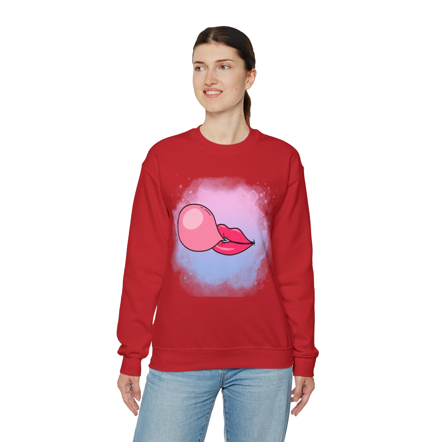 Bubble Gum kiss sweatshirt, Summer Bubblegum shirt, Birthday gift for her,Galantine travel sweatshirt,Unisex Heavy Blend Crewneck Sweatshirt