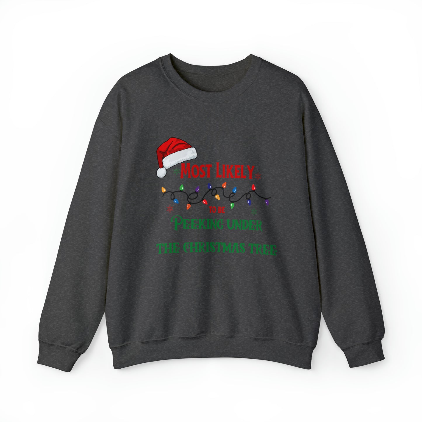 Matching Family Christmas Shirts Most likely to peek under the Christmas tree Santa claus Hat family tshirts Family Christmas Shirt, Matching Xmas Tees Custom Christmas T shirt photos