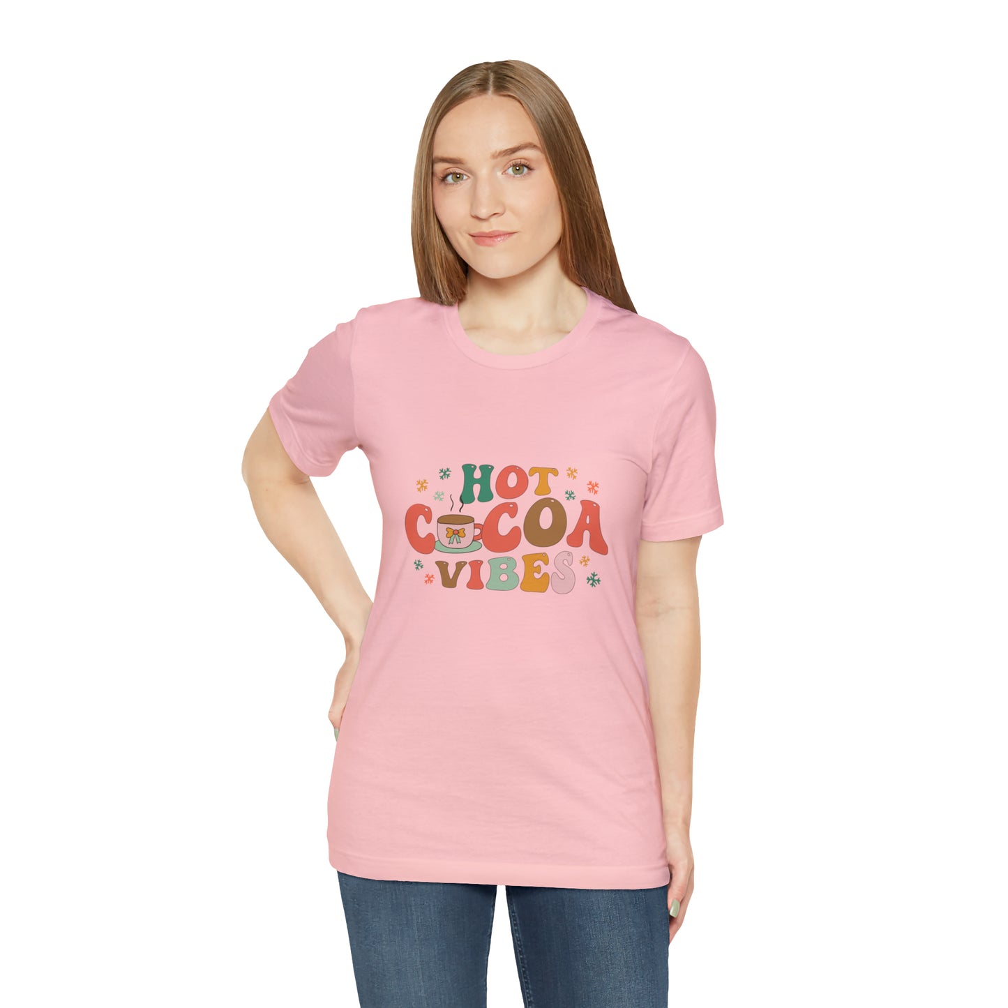 Hot cocoa vibes shirt, Pink autumn vibes Halloween tshirt, Halloween Sweatshirt, spooky T Shirt,Retro Halloween Sweater,Christmas gift