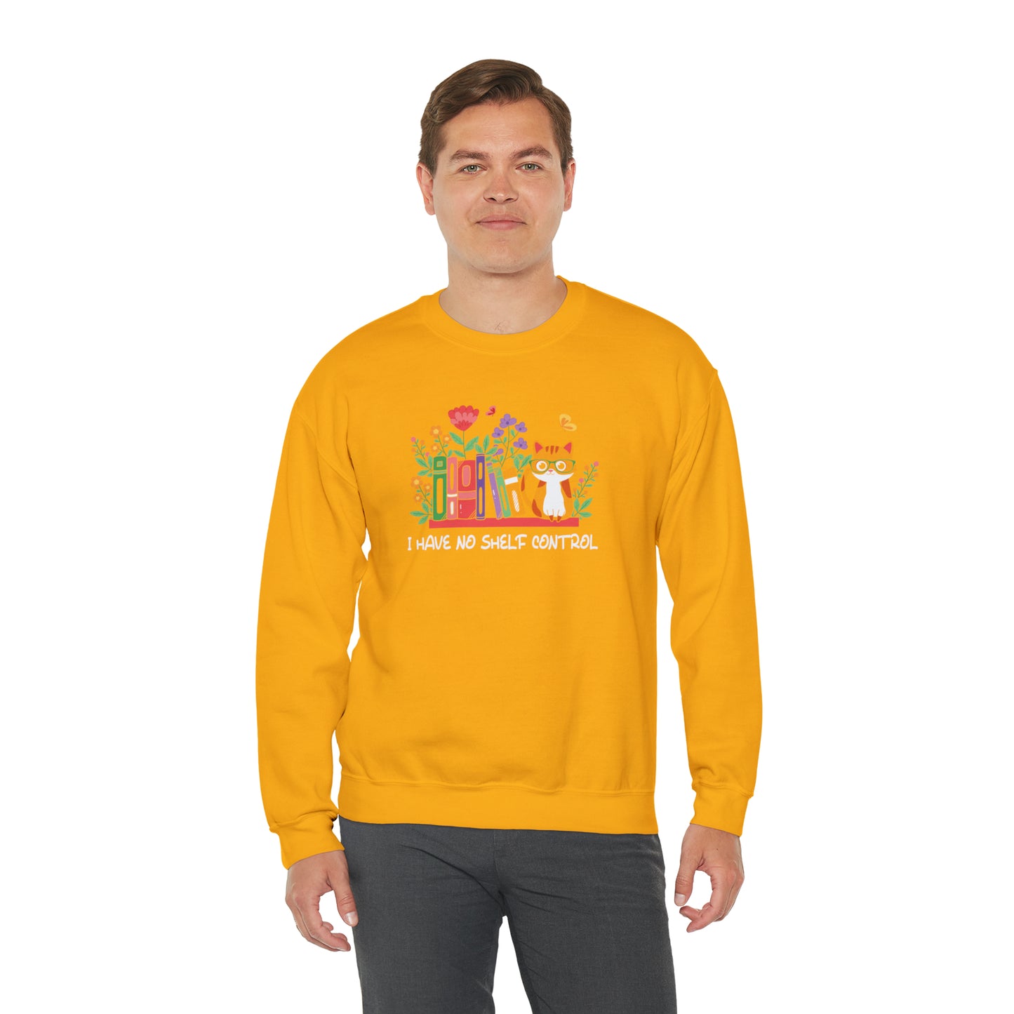 Cat lover Sweatshirt book lover sweater BookShelf control orange cat Shirt Halloween Cat Sweatshirt Gift for Cat Lover Gift for Cat Mom Gift