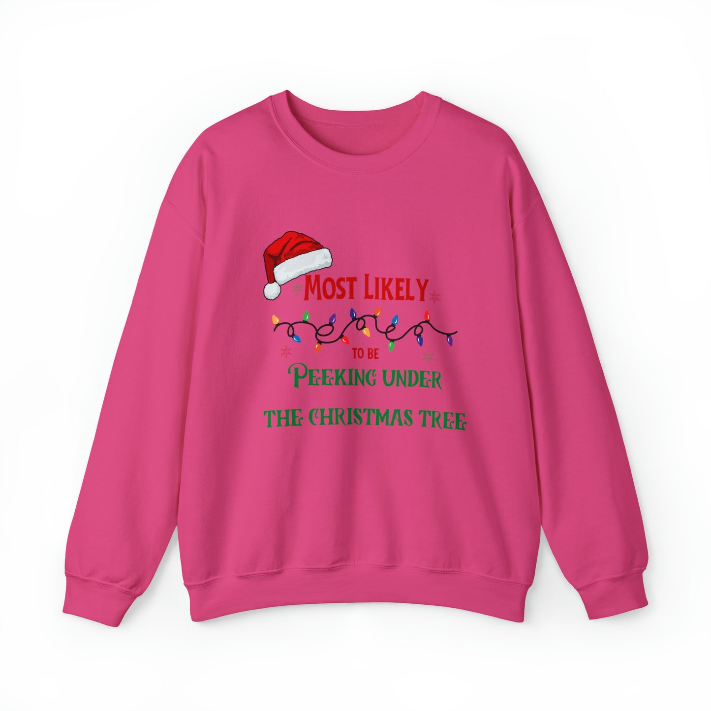 Matching Family Christmas Shirts Most likely to peek under the Christmas tree Santa claus Hat family tshirts Family Christmas Shirt, Matching Xmas Tees Custom Christmas T shirt photos