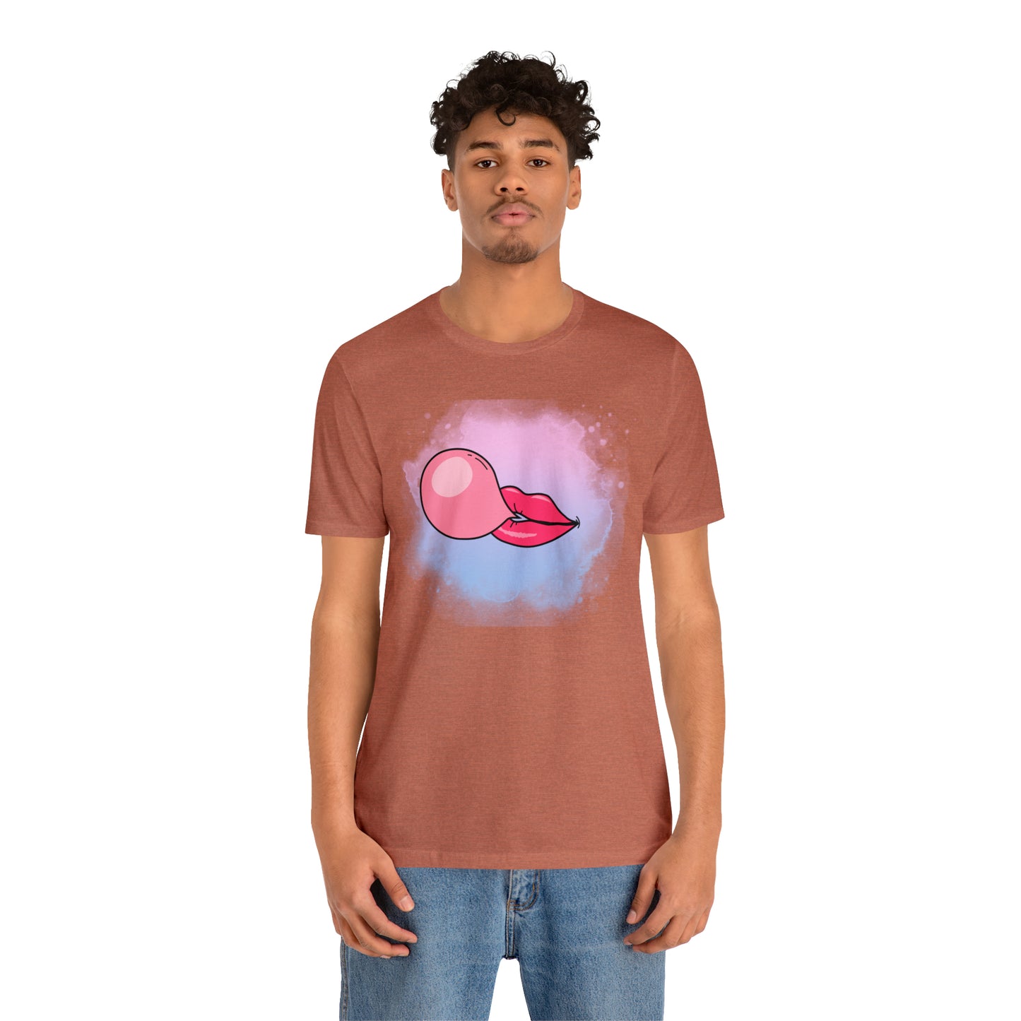 Bubble gum kiss shirt, Pink Gum Shirt, Galantine gift travel shirt, best friend trip, girls vacation trip, Unisex Jersey Short Sleeve Tee