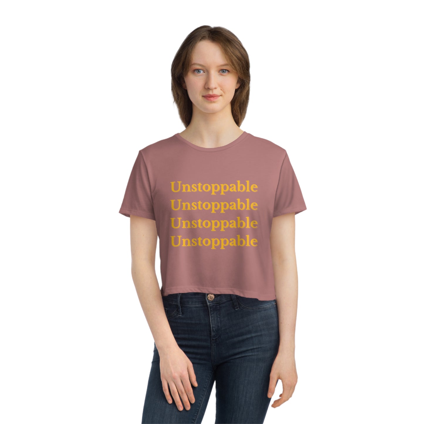 Unstoppable crop top shirt yoga crop top women T-shirt gift for her gift for him zen shirt Women's Flowy Cropped Tee