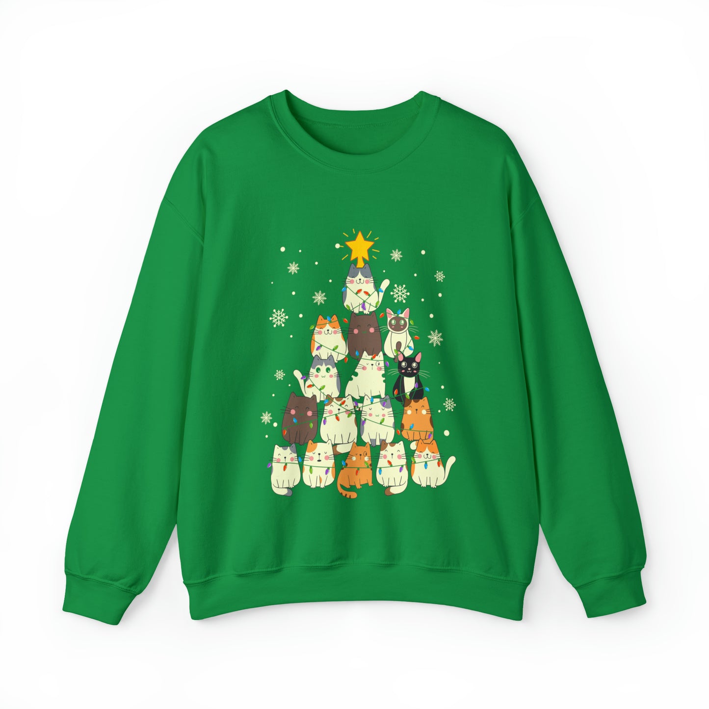 Cat Christmas sweater Kitty Christmas tree sweatshirt Family Cat lover gift for gift for him Merry Bright Christmas sweatshirt Christmas