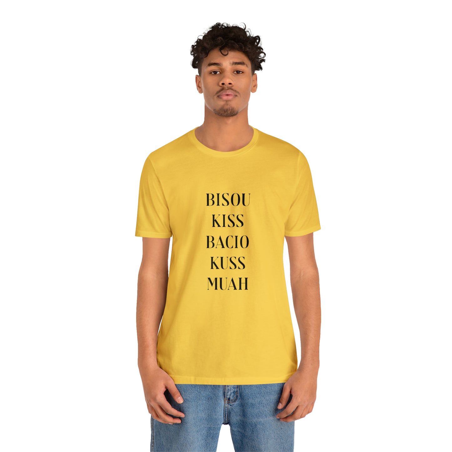 Bisou kiss shirt, travel shirt, best friend trip, girls vacation trip, Unisex Jersey Short Sleeve Tee