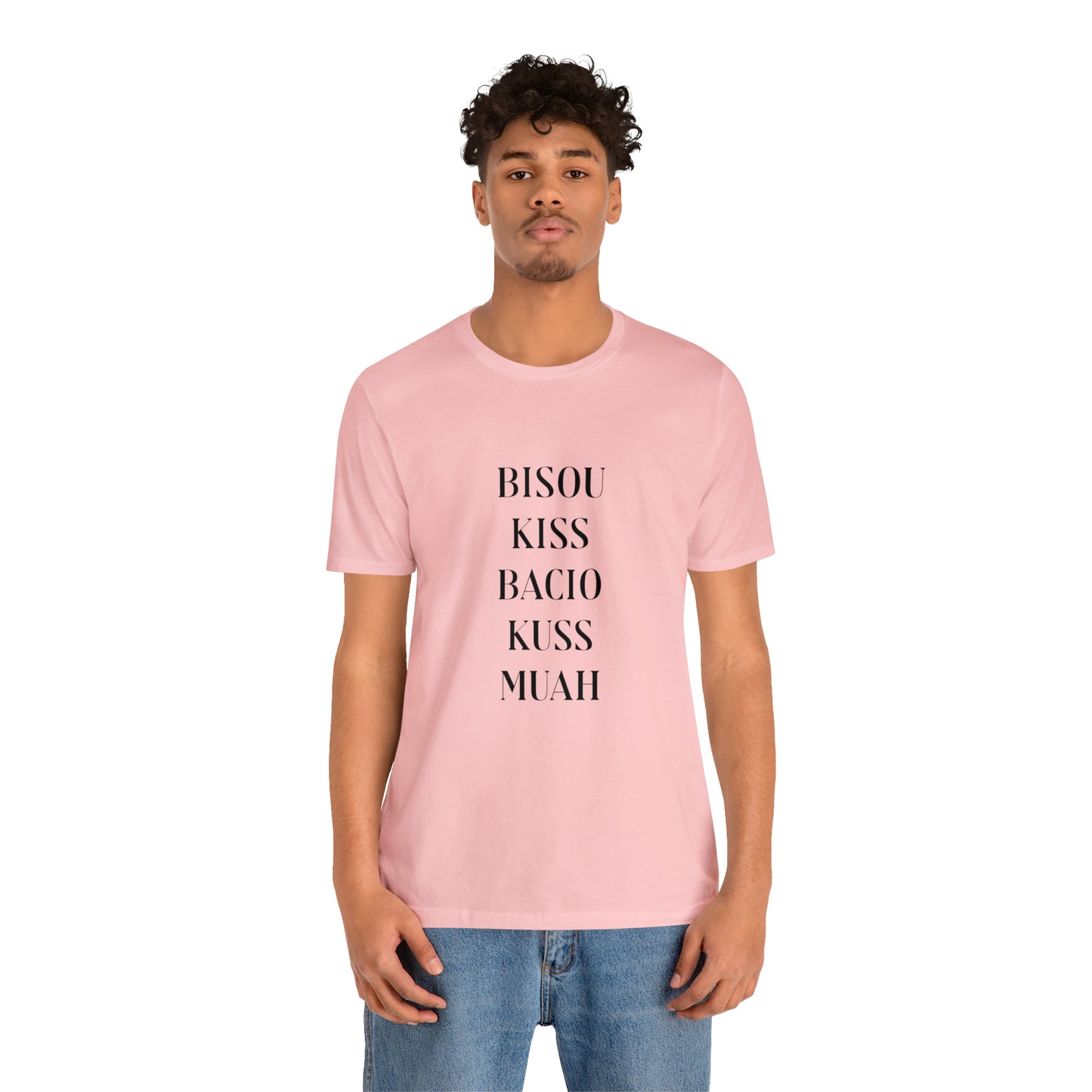 Bisou kiss shirt, travel shirt, best friend trip, girls vacation trip, Unisex Jersey Short Sleeve Tee