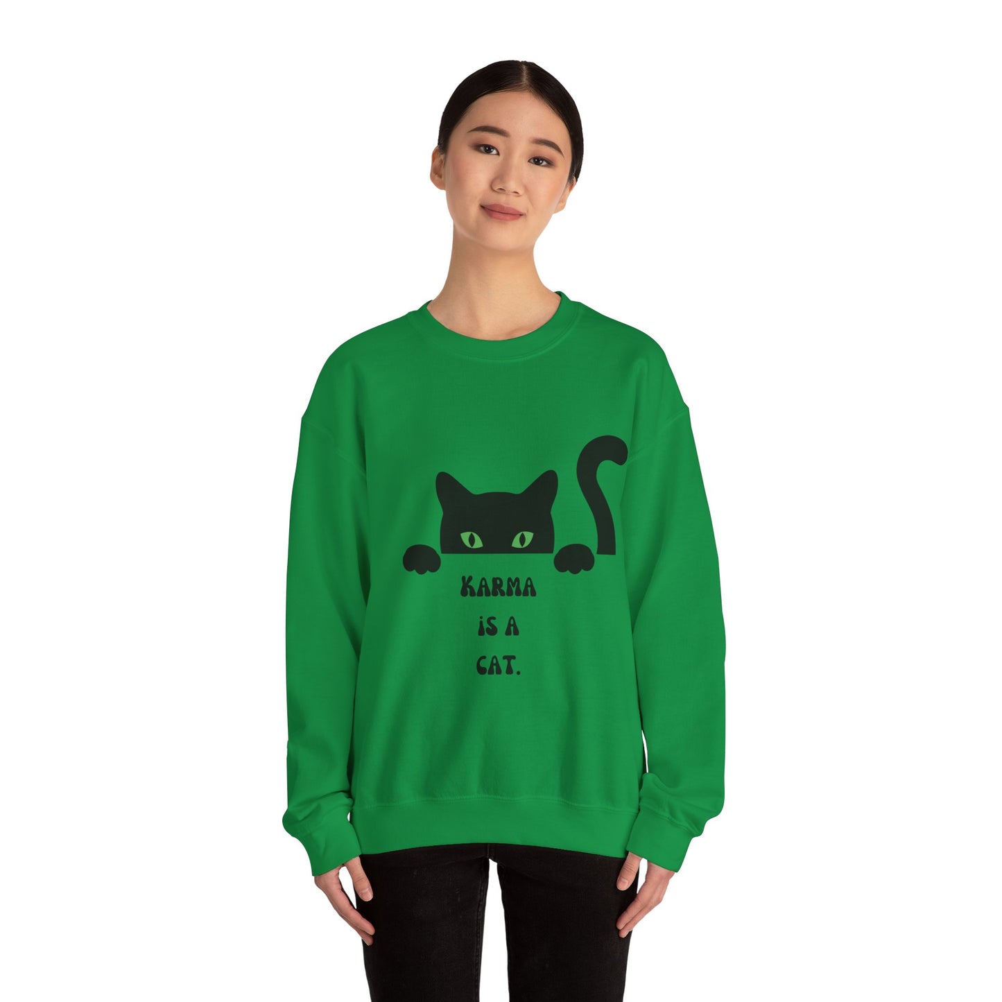 Karma is cat sweater cat lover gift karma gift gift for cat owners funny cat birthday gift Christmas sweatshirt gift for her gift for him