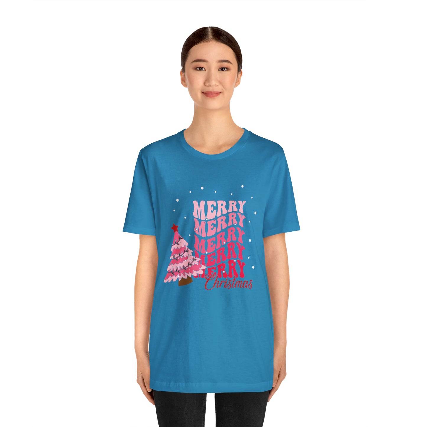 Festive AF shirt Pink Merry Bright Christmas Tshirt for Women Christmas Shirt Sweater Holiday Christmas gift for her gift for him unisex