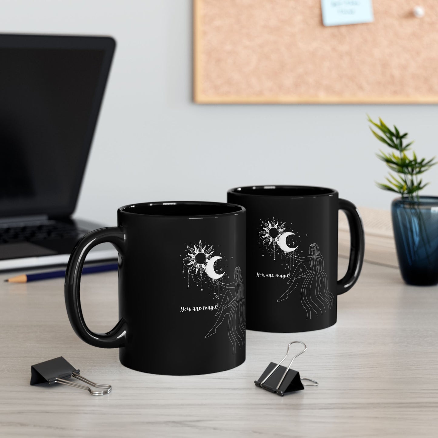 You are Magic mug spiritual mug Witchy gift manifesting mug moon gift moon lady things mug I like spooky funny gift best friend gift Christmas BlackMug(11oz,15oz)