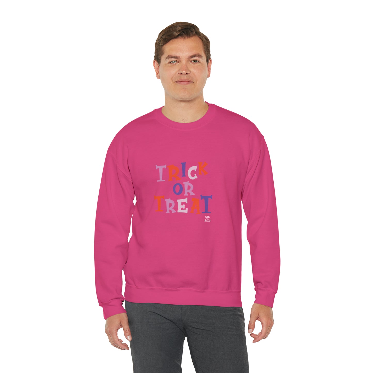 Trick or Treat Funny Halloween Sweatshirt Funny Halloween Horror Shirt Halloween Women's Sweatshirt Funny Halloween Tee Unisex gift pastel