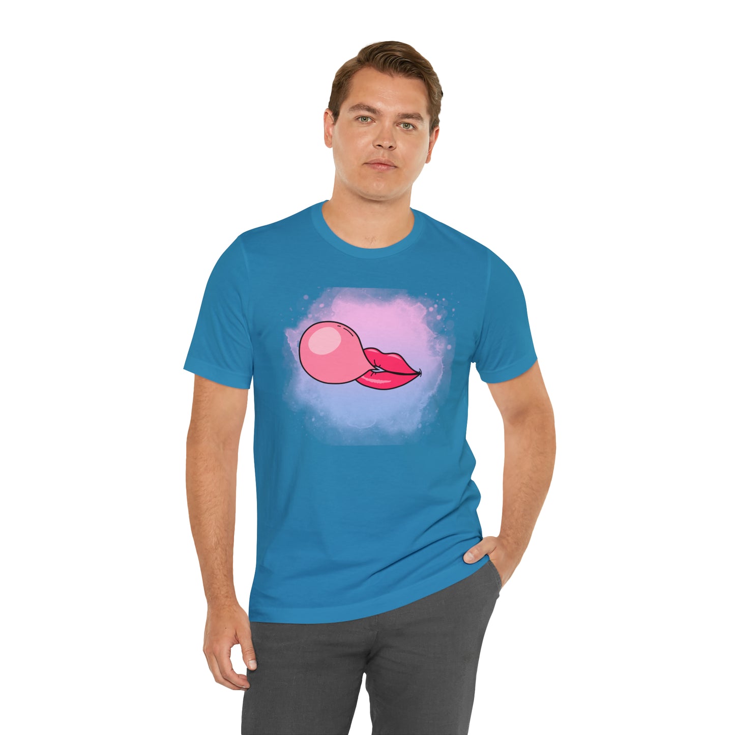 Bubble gum kiss shirt, Pink Gum Shirt, Galantine gift travel shirt, best friend trip, girls vacation trip, Unisex Jersey Short Sleeve Tee