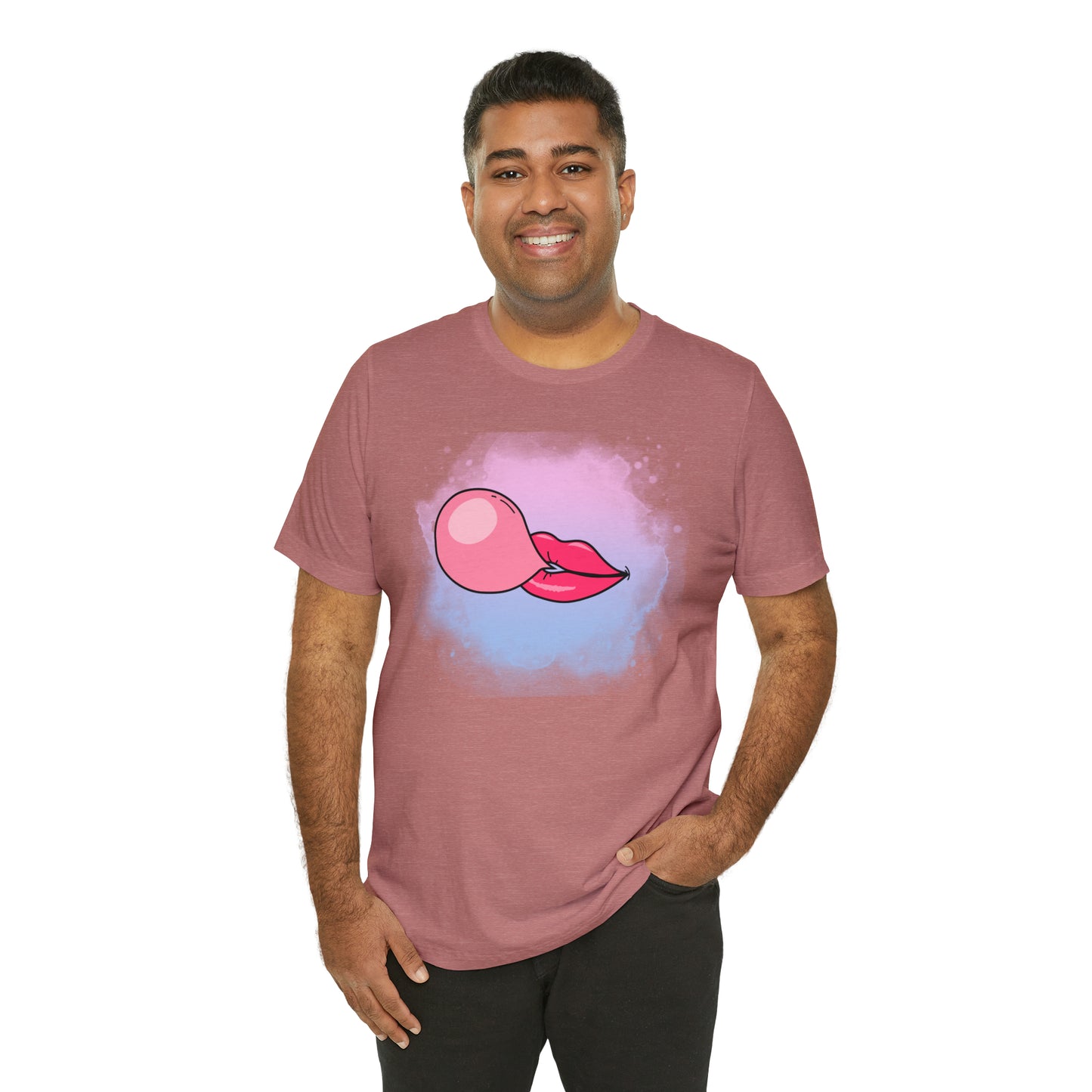 Bubble gum kiss shirt, Pink Gum Shirt, Galantine gift travel shirt, best friend trip, girls vacation trip, Unisex Jersey Short Sleeve Tee