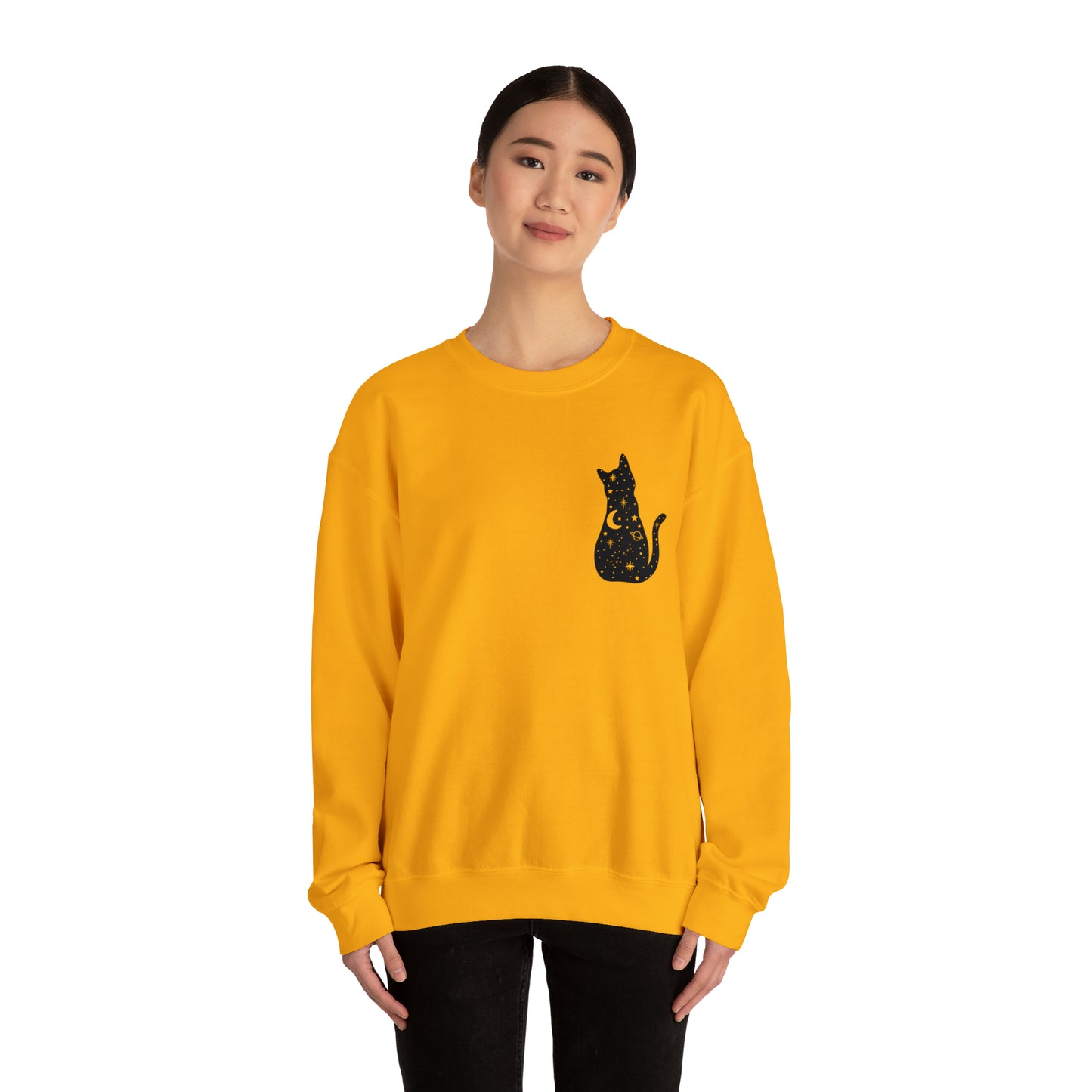 Halloween Sweatshirt Black Cat Shirt Halloween Sweater Halloween Cat Sweatshirt Gift for Cat Lover Gift Black Cat Gift for Cat Mom Gift Moon
