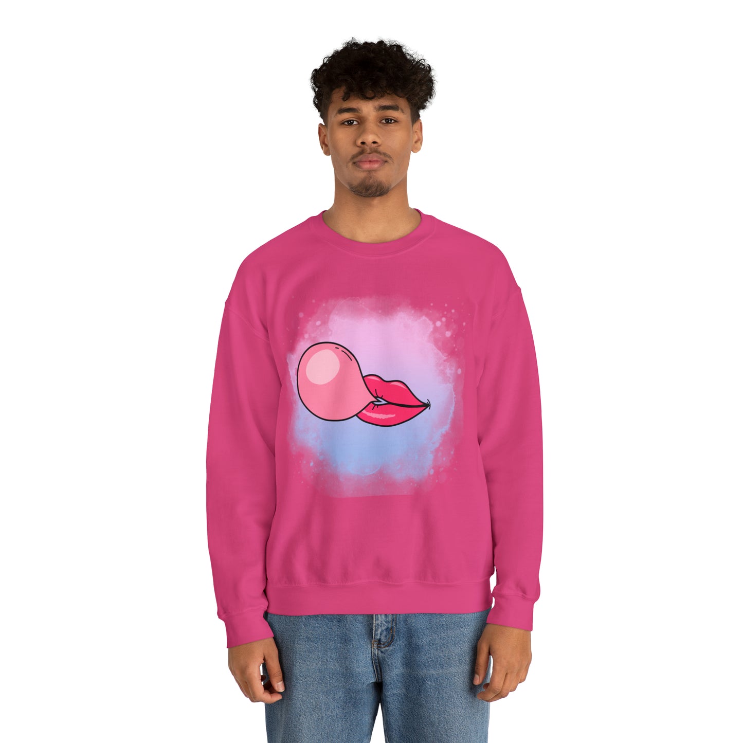 Bubble Gum kiss sweatshirt, Summer Bubblegum shirt, Birthday gift for her,Galantine travel sweatshirt,Unisex Heavy Blend Crewneck Sweatshirt