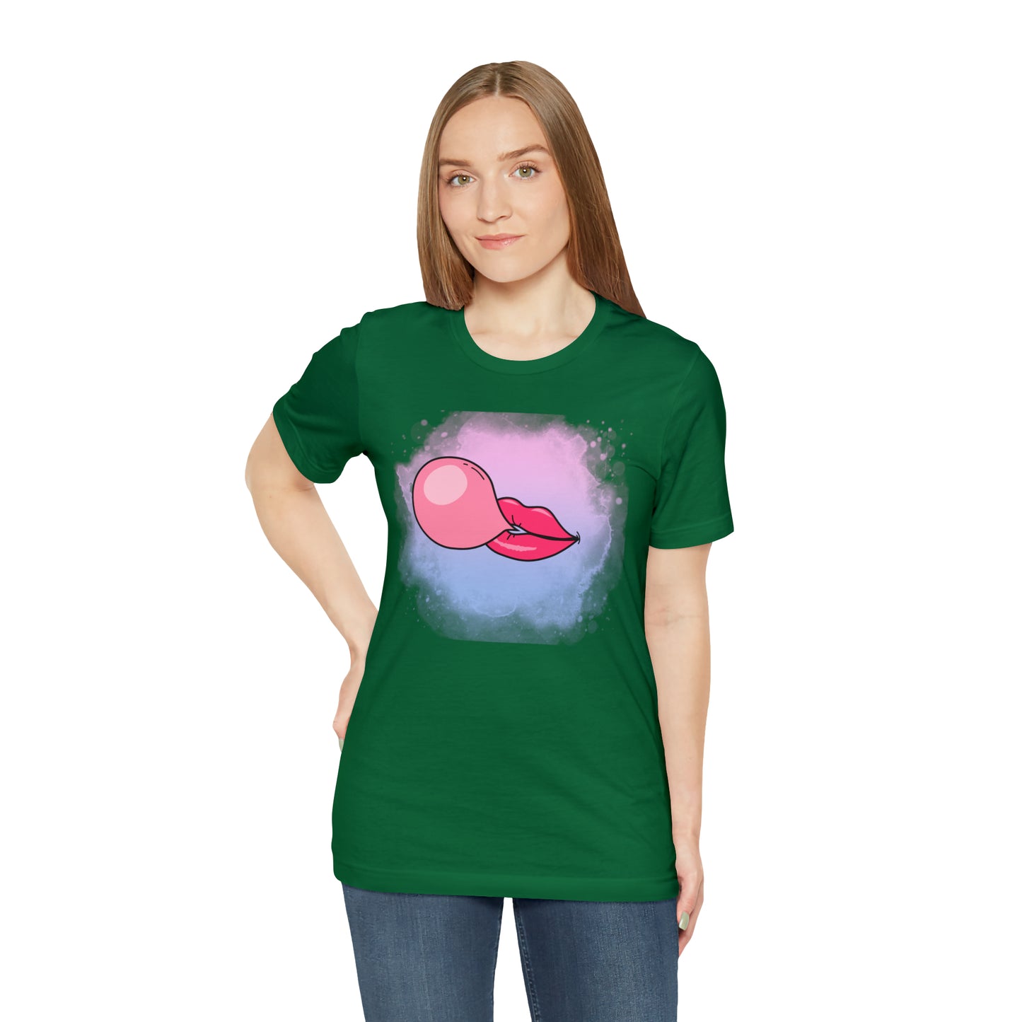 Bubble gum kiss shirt, Pink Gum Shirt, Galantine gift travel shirt, best friend trip, girls vacation trip, Unisex Jersey Short Sleeve Tee