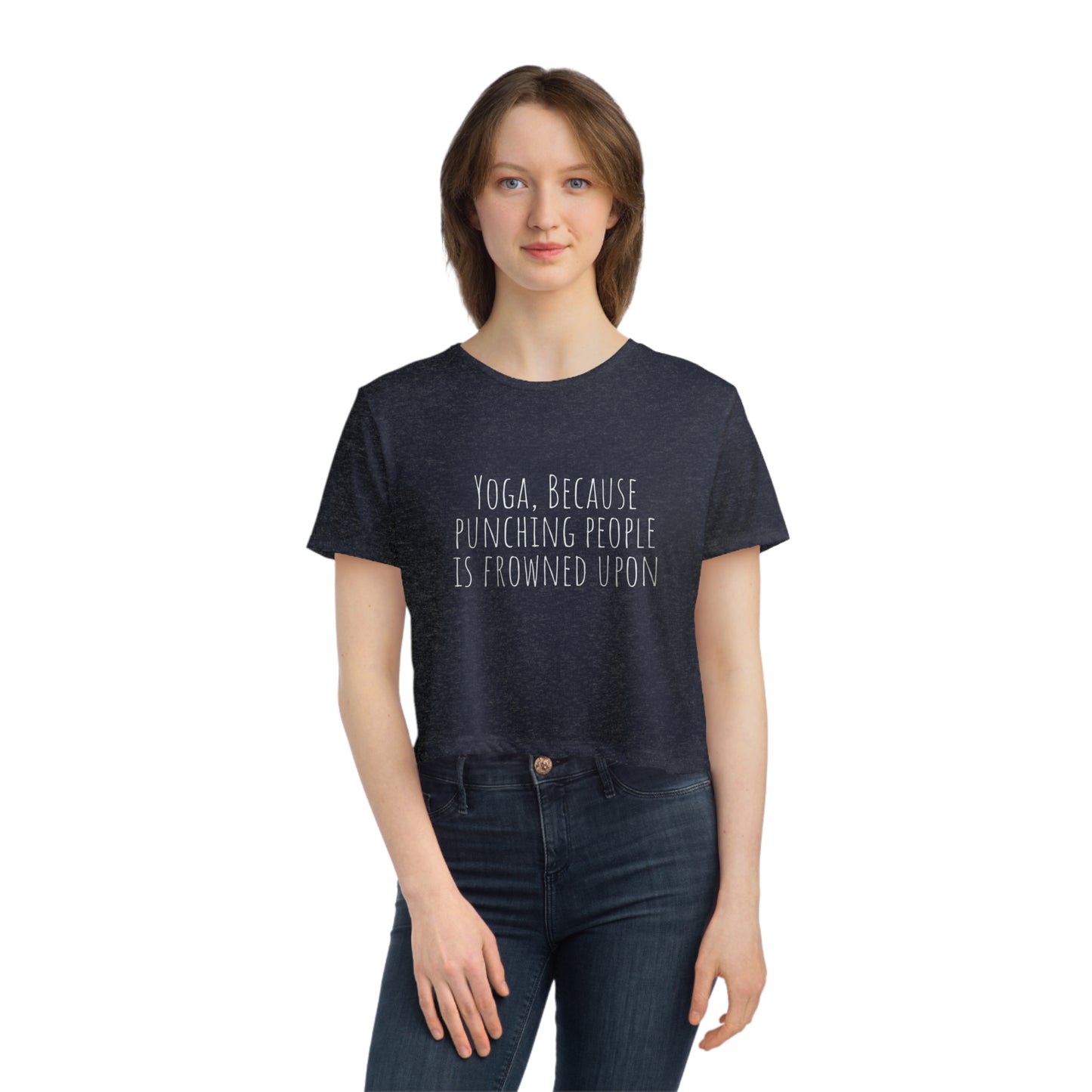 Yoga top yoga because punching people is frowned upon shirt women's rights shirt yogawear spiritual clothes bohemian gift for her Flowy