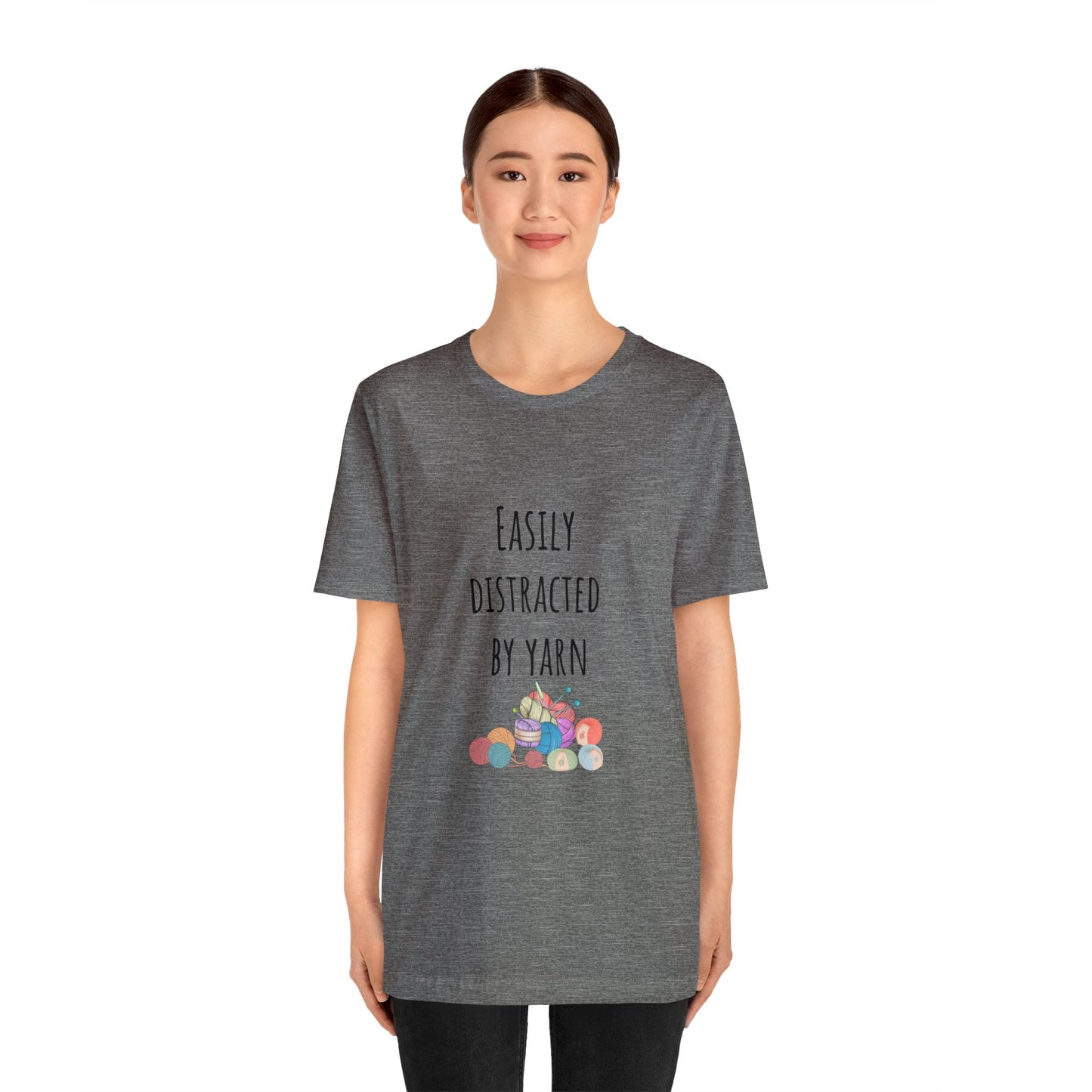 Easily distracted by yarn Christmas gift for yarn lover Funny yarn shirt crochet lover gift Gift for knitting lover Gift for Mom daughter