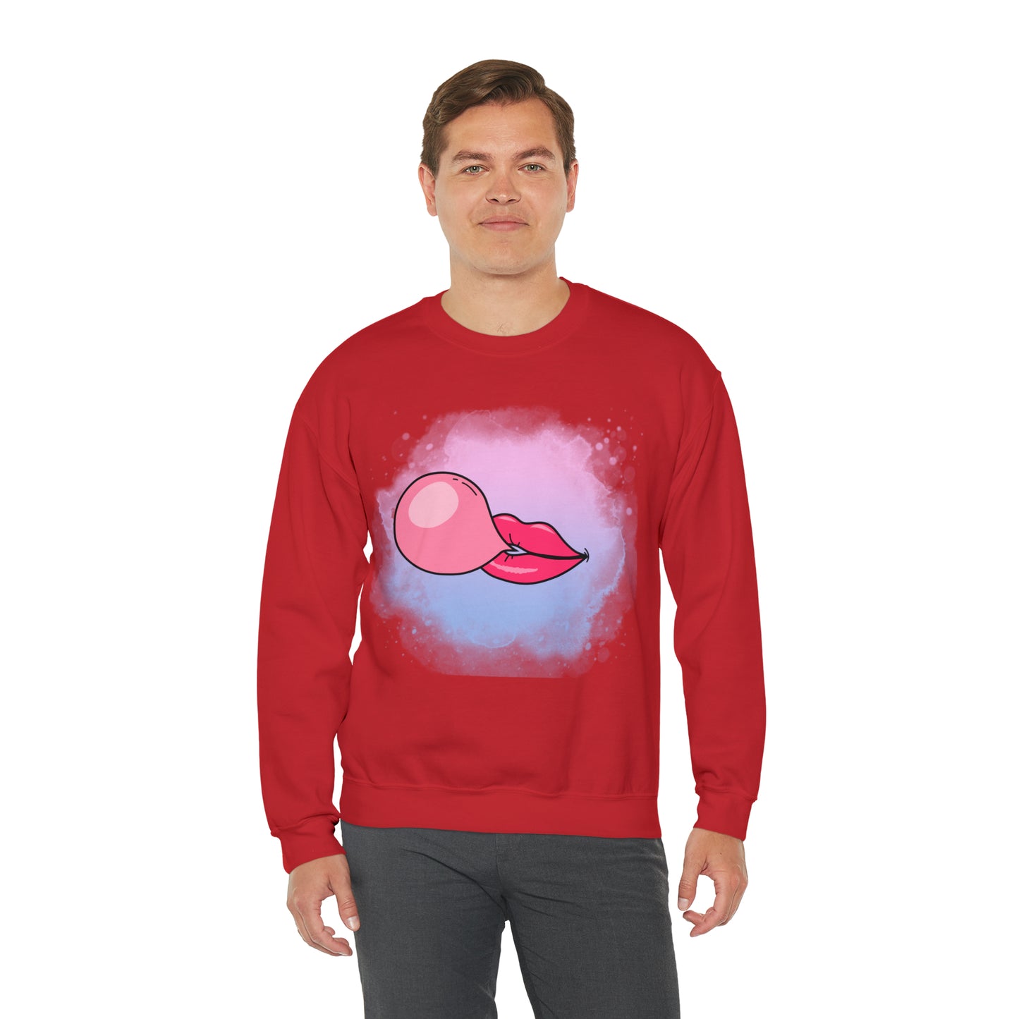Bubble Gum kiss sweatshirt, Summer Bubblegum shirt, Birthday gift for her,Galantine travel sweatshirt,Unisex Heavy Blend Crewneck Sweatshirt