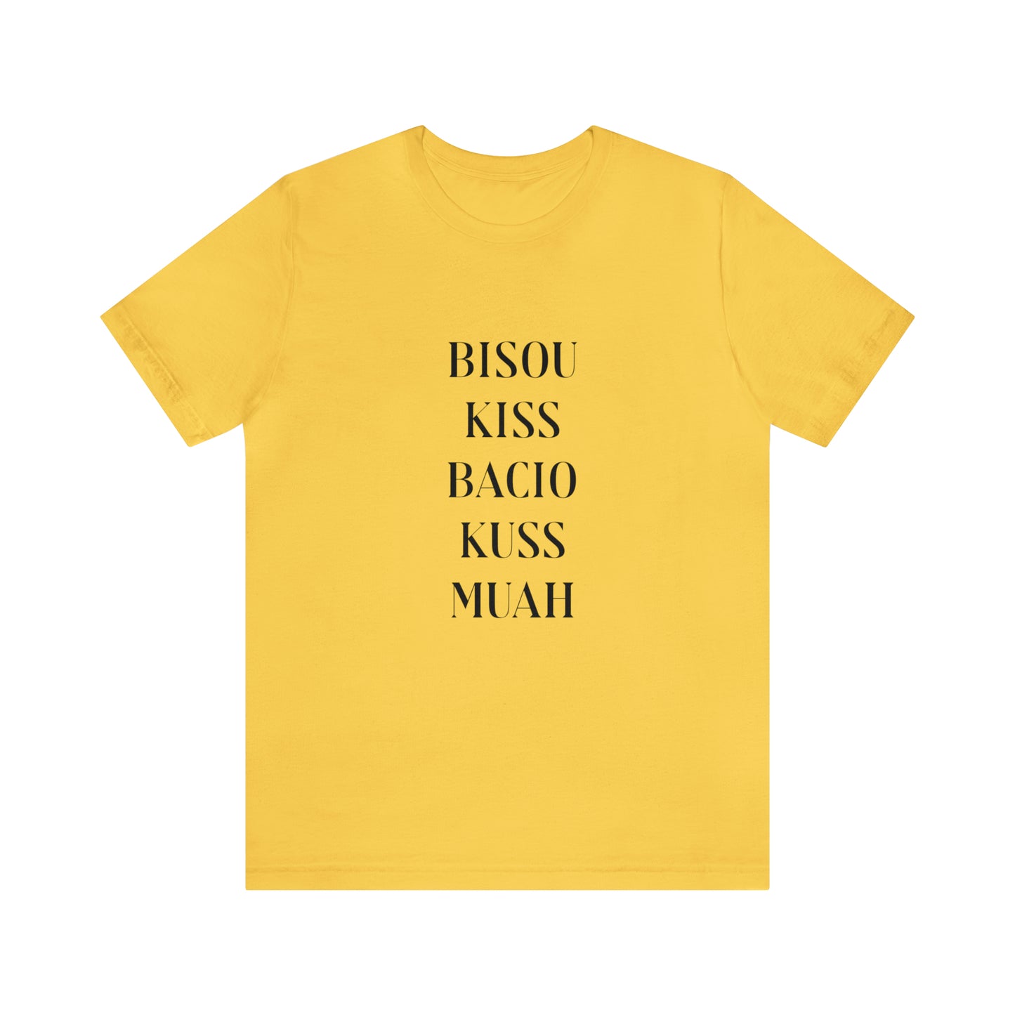 Bisou kiss shirt, travel shirt, best friend trip, girls vacation trip, Unisex Jersey Short Sleeve Tee