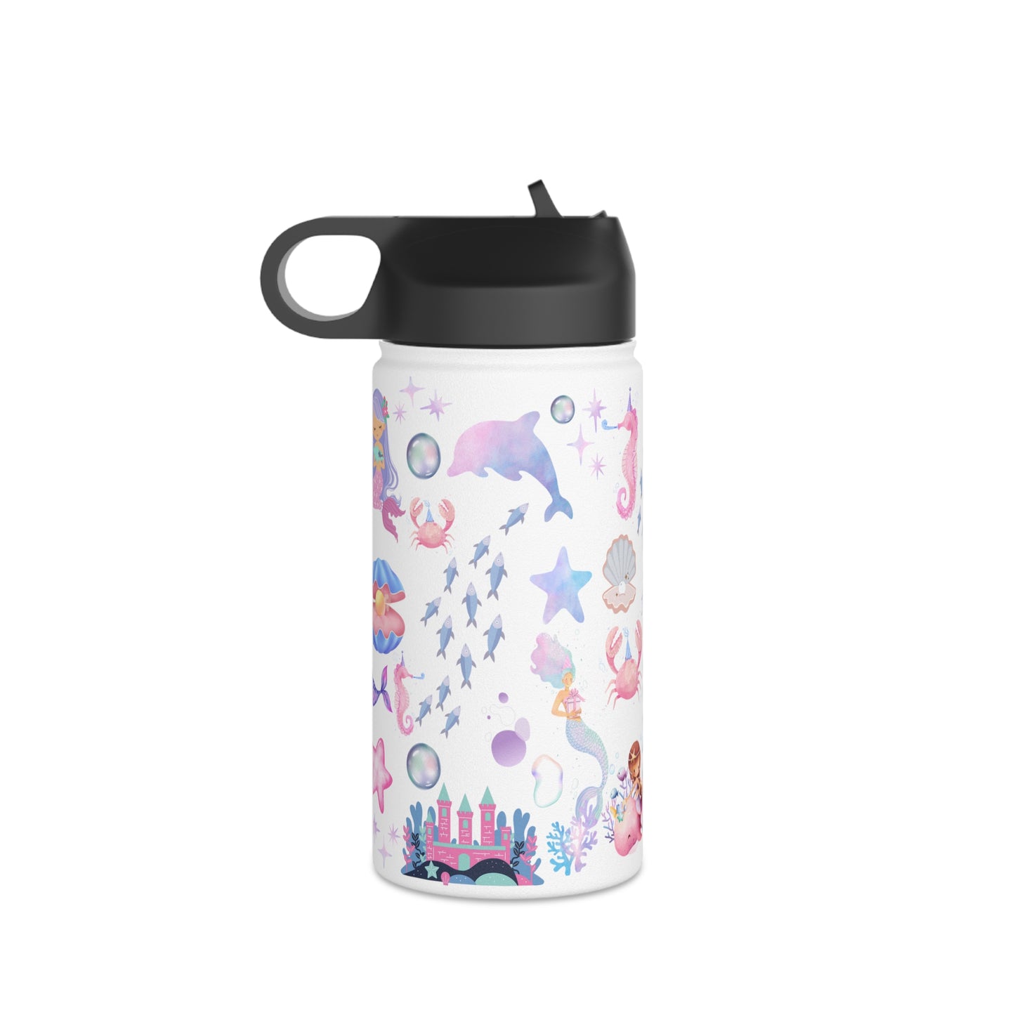 The little mermaid Bottles, Mermaid birthday gifts, Stainless Steel Water Bottle, Standard Lid
