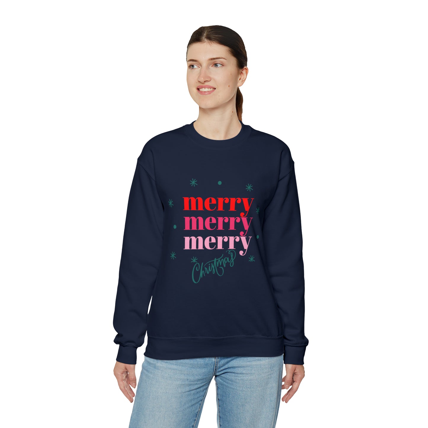 Festive AF sweater Pink Merry Bright Christmas Sweatshirt for Women Christmas Shirt Sweater Holiday Christmas gift for her gift for him