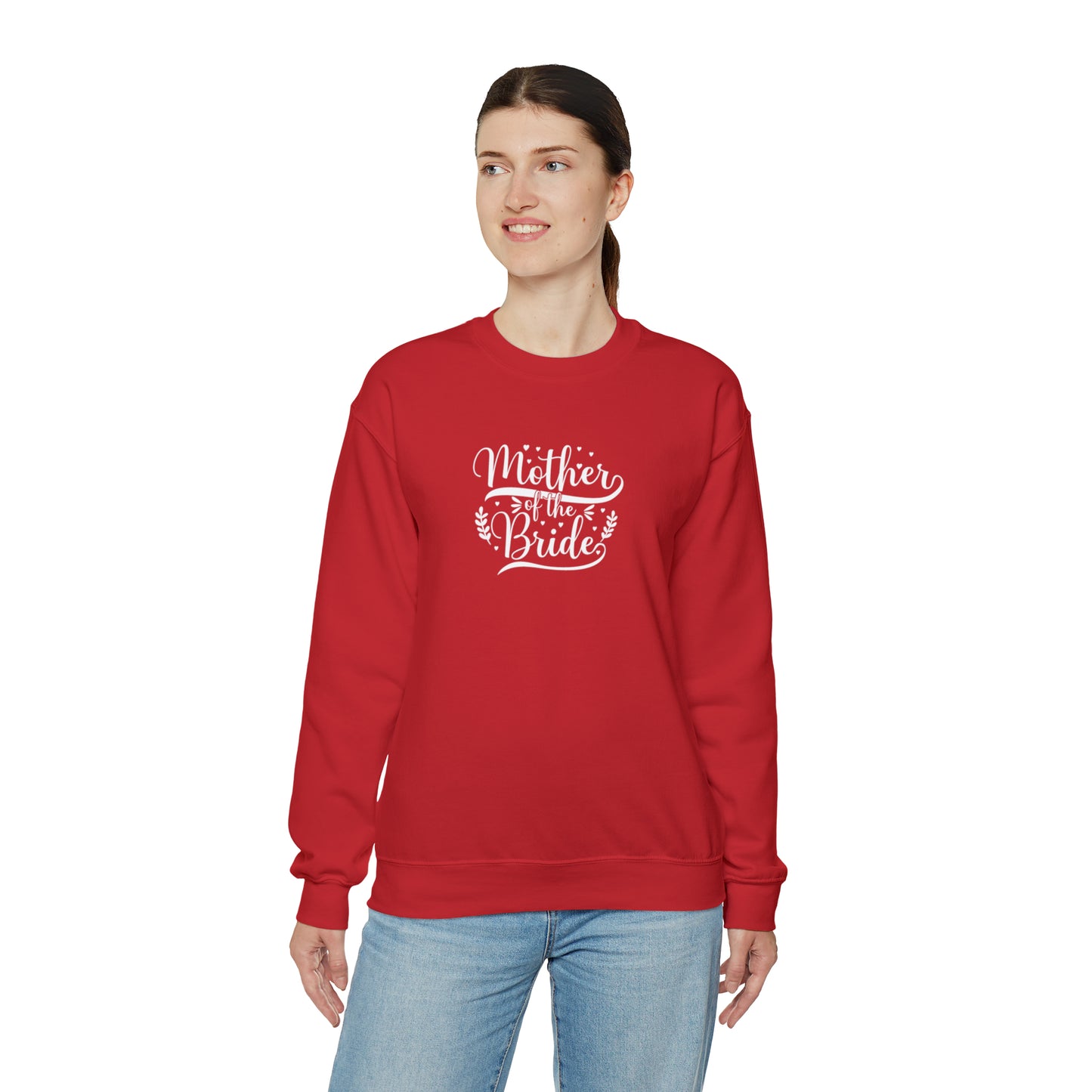 Mother of the bride sweatshirt, Red wedding attire, gift for Mom, bridal party clothes, yoga wear for her, for him, Birthday gift for her