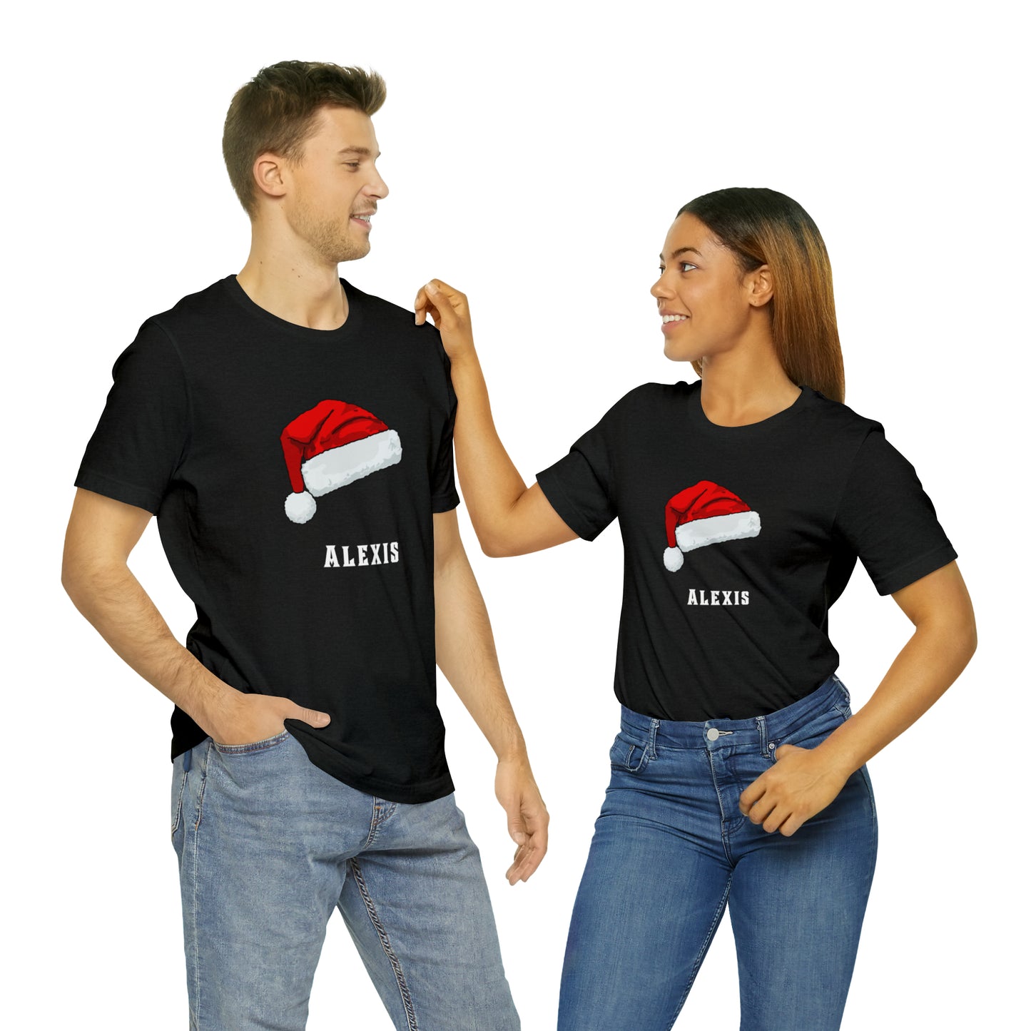 Matching Family Christmas Shirts, Santa claus Hat family tshirts Family Christmas Shirt, Matching Xmas Tees Custom Christmas T shirt photos
