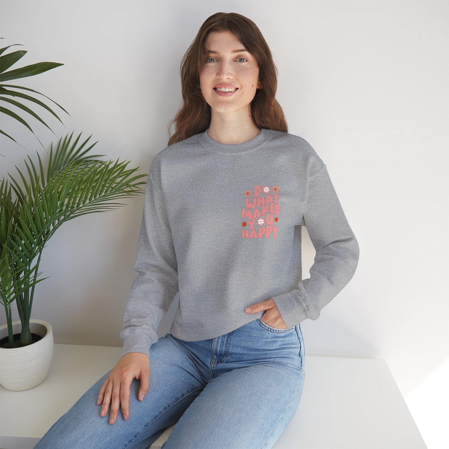 Do what makes you happy Sweatshirt Gift For her Christmas Sweatshirt Cute aesthetic Sweater Colorful daisy Sweatshirt christmas