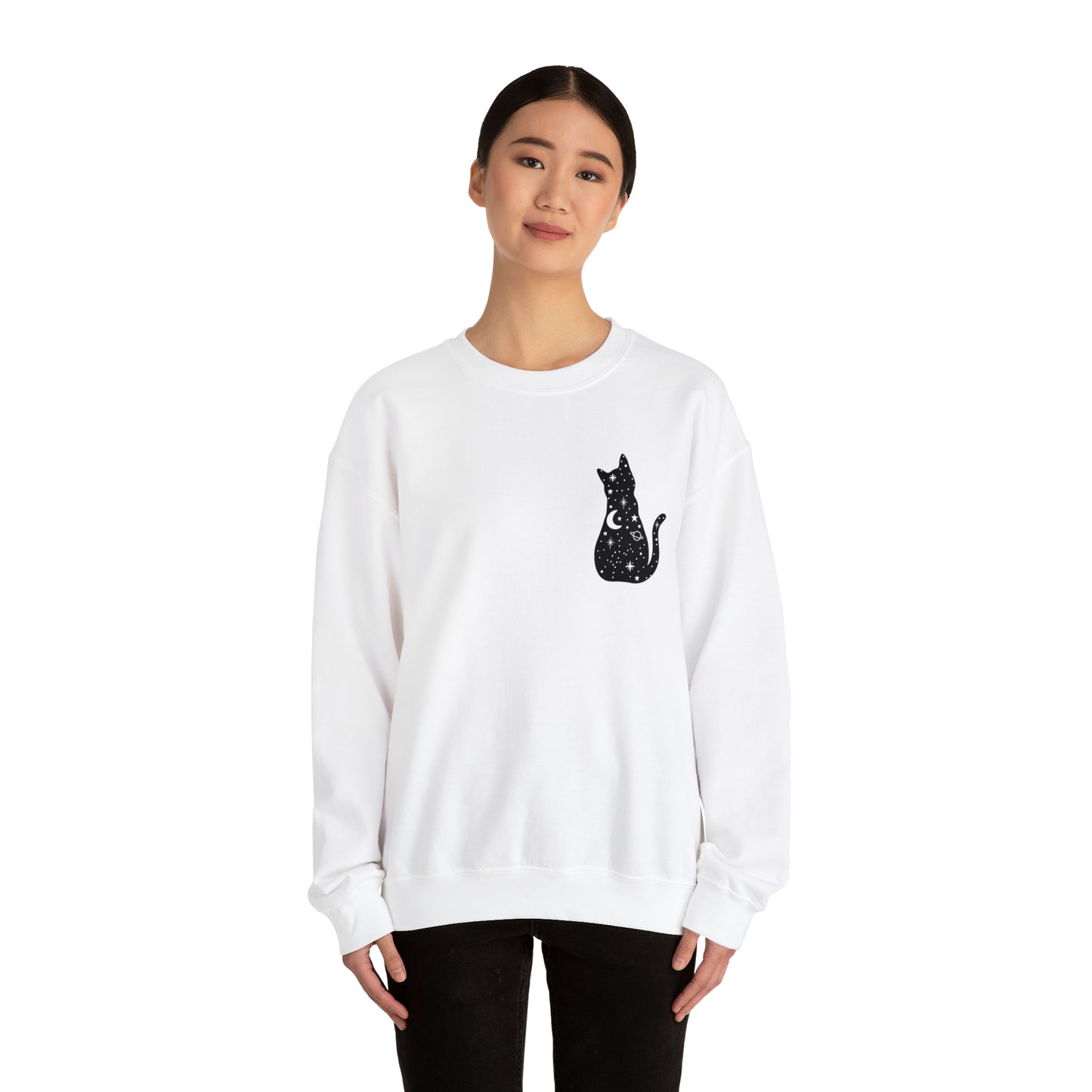 Halloween Sweatshirt Black Cat Shirt Halloween Sweater Halloween Cat Sweatshirt Gift for Cat Lover Gift Black Cat Gift for Cat Mom Gift Moon
