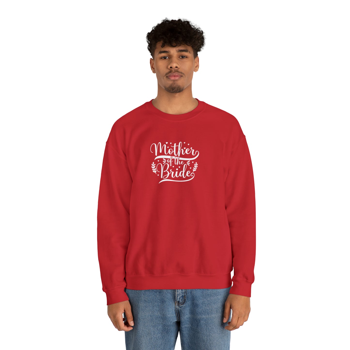 Mother of the bride sweatshirt, Red wedding attire, gift for Mom, bridal party clothes, yoga wear for her, for him, Birthday gift for her
