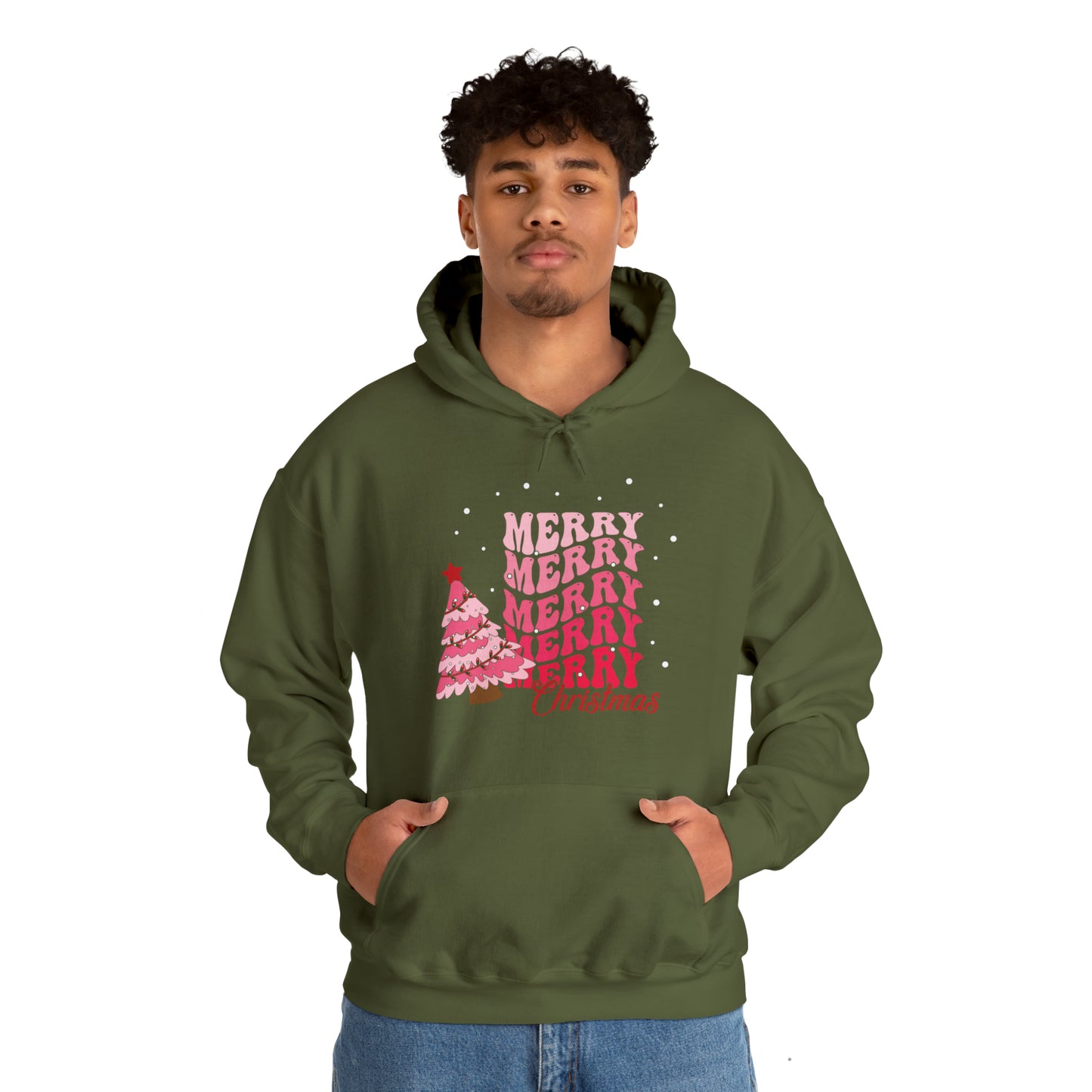 Festive AF hoodie blue Merry Bright Christmas Sweatshirt for Women Men Christmas Sweater Holiday Christmas gift for her gift for him