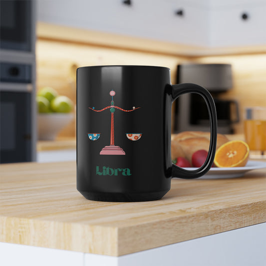Libra zodiac sign mug Black ceramic Mug birthday mug 15oz funny gift Queen Eras tour World Tour Tickets Leo zodiac merch office Christmas