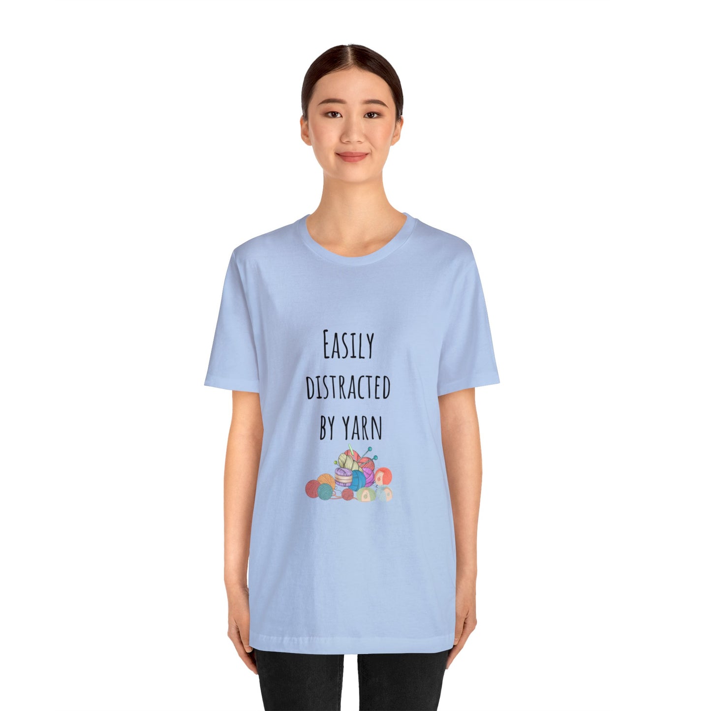 Easily distracted by yarn Christmas gift for yarn lover Funny yarn shirt crochet lover gift Gift for knitting lover Gift for Mom daughter