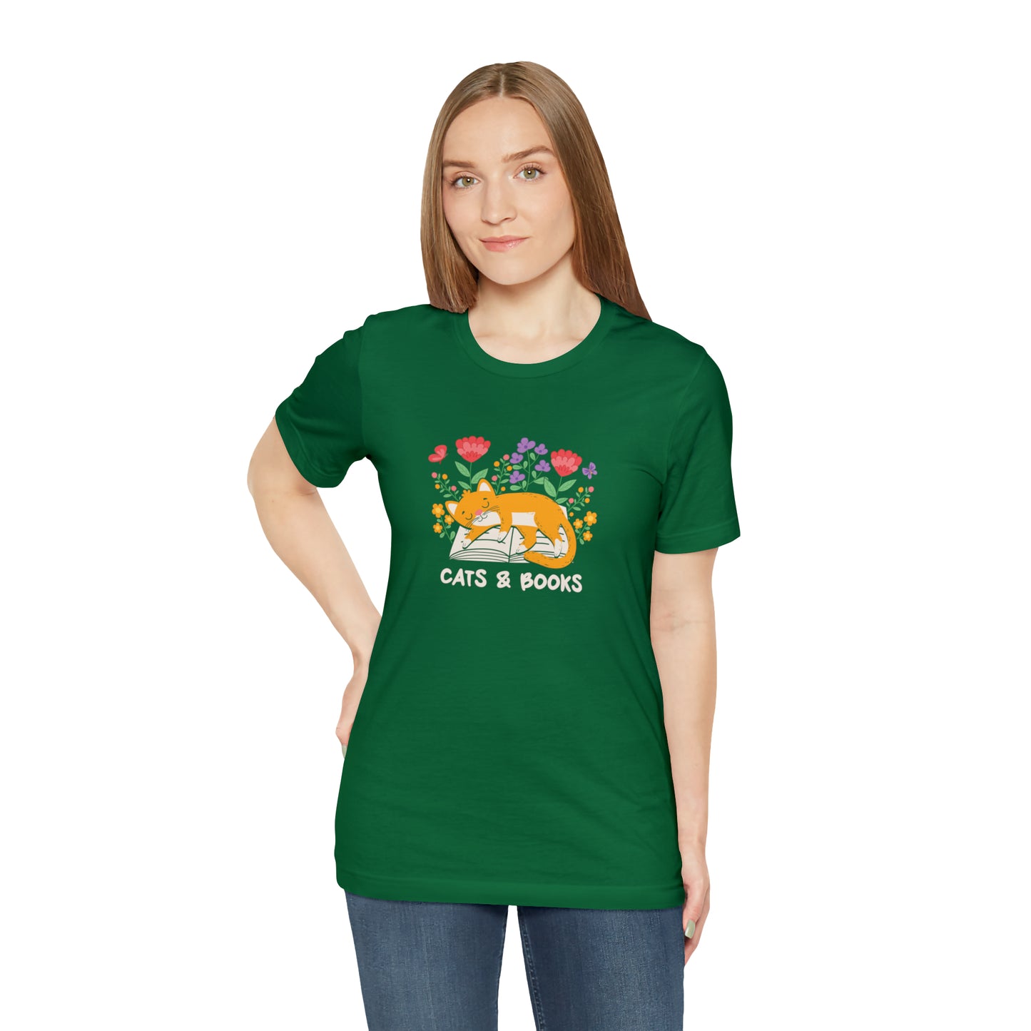 Cat Mom Shirt Cat Lover Tee Cute Book Cat Shirt Floral Book Shirt Book Lover Sweatshirt Reader Bookish Tee Cat Themed Gift For Women for men