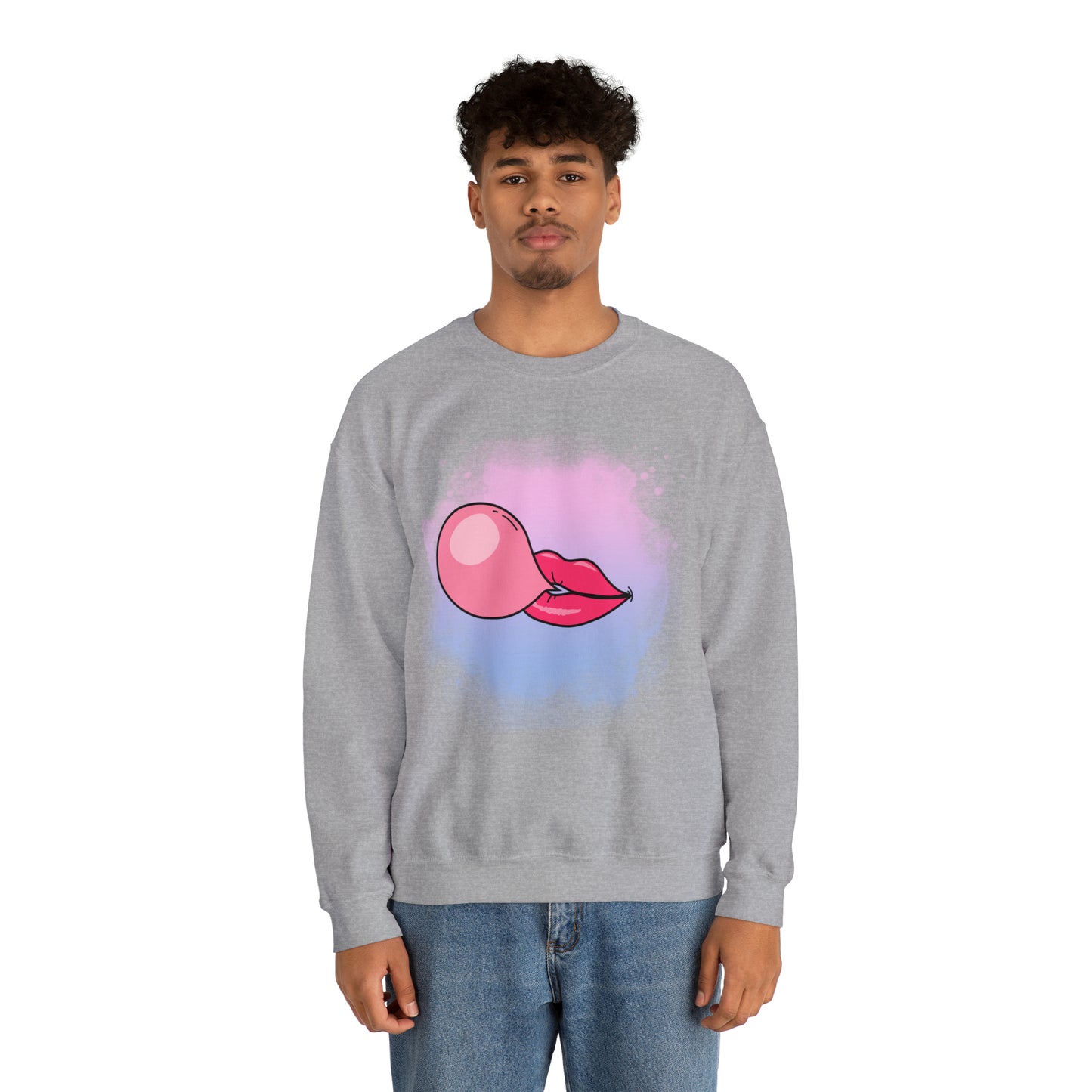 Bubble Gum kiss sweatshirt, Summer Bubblegum shirt, Birthday gift for her,Galantine travel sweatshirt,Unisex Heavy Blend Crewneck Sweatshirt