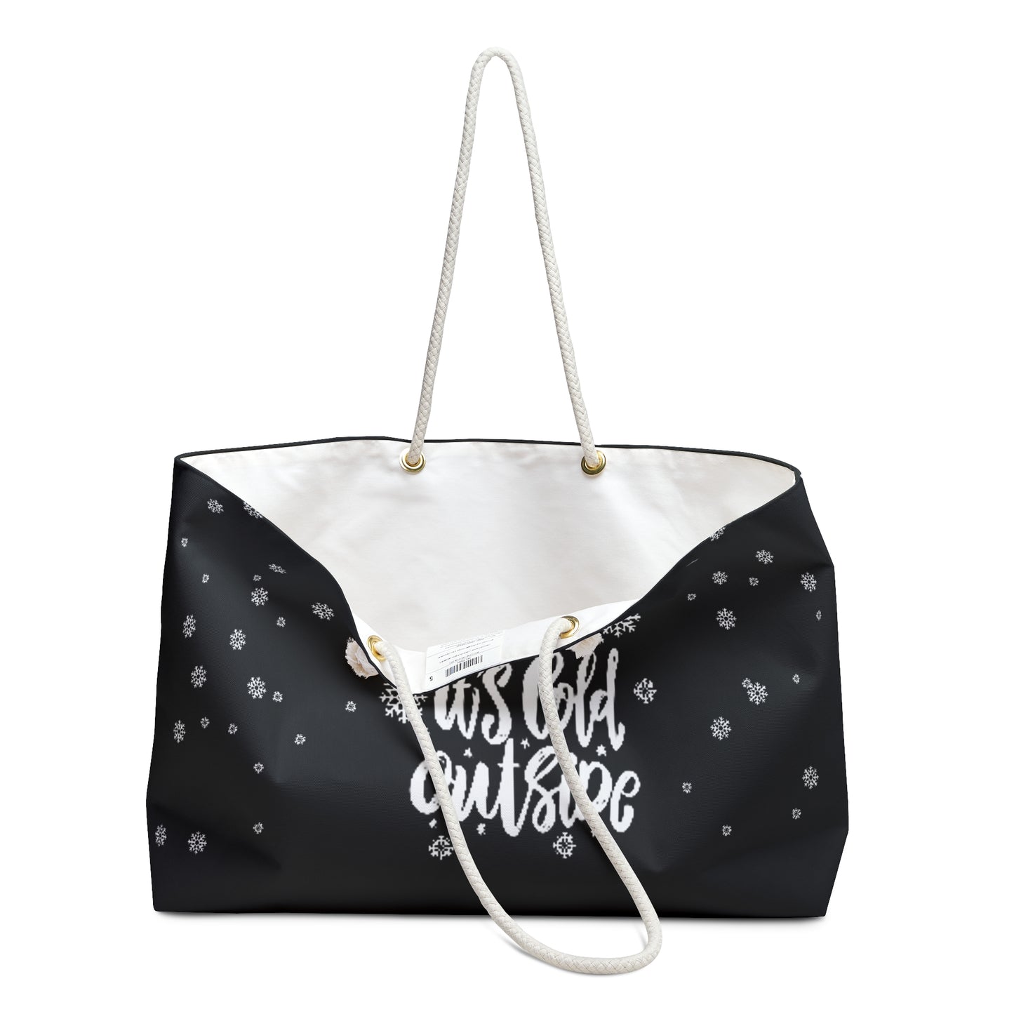Baby it's cold outside bag, Weekender Bag, Christmas gift, vacation tote, best friend gift, gift for her